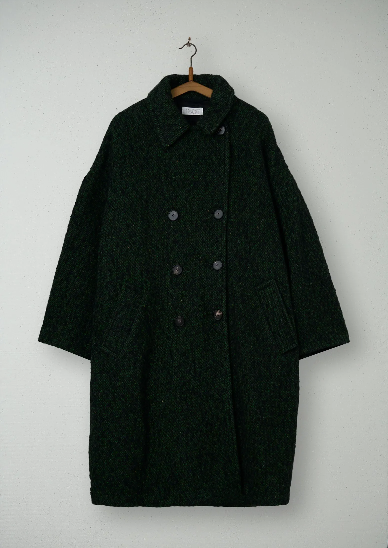 Reworn Wool Tweed Coat Size 18 (129) | Green sold by TOAST