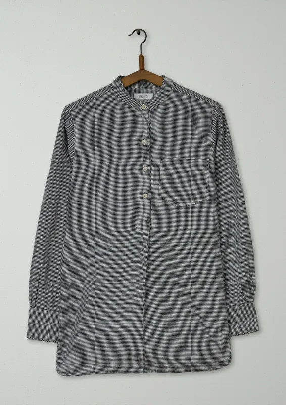 Reworn Dogtooth Cotton Shirt Size 6 (838) | Light Grey made by TOAST