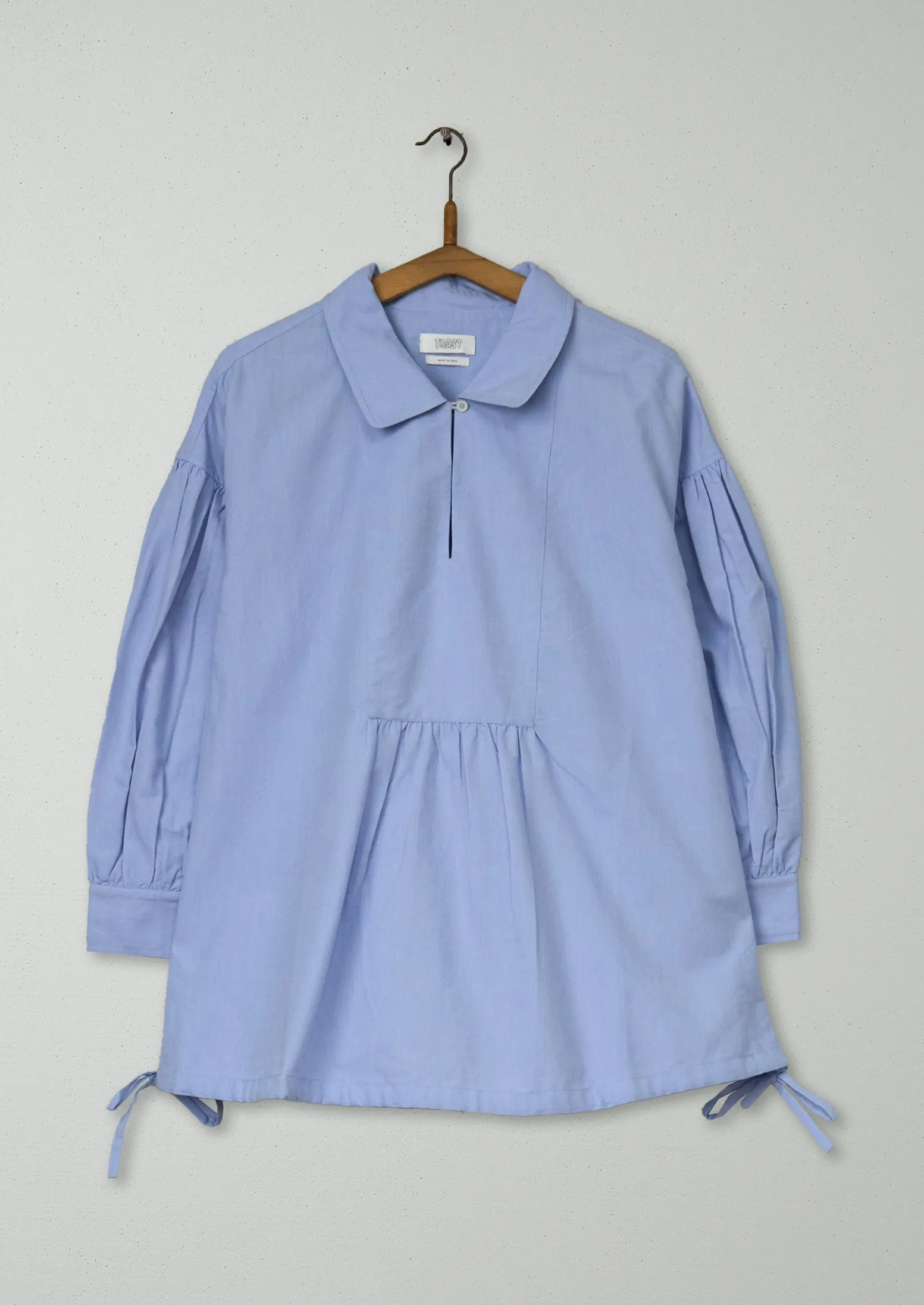 Reworn Gathered Sleeve Cotton Shirt Size XXSXS (828) | Chambray sold by TOAST