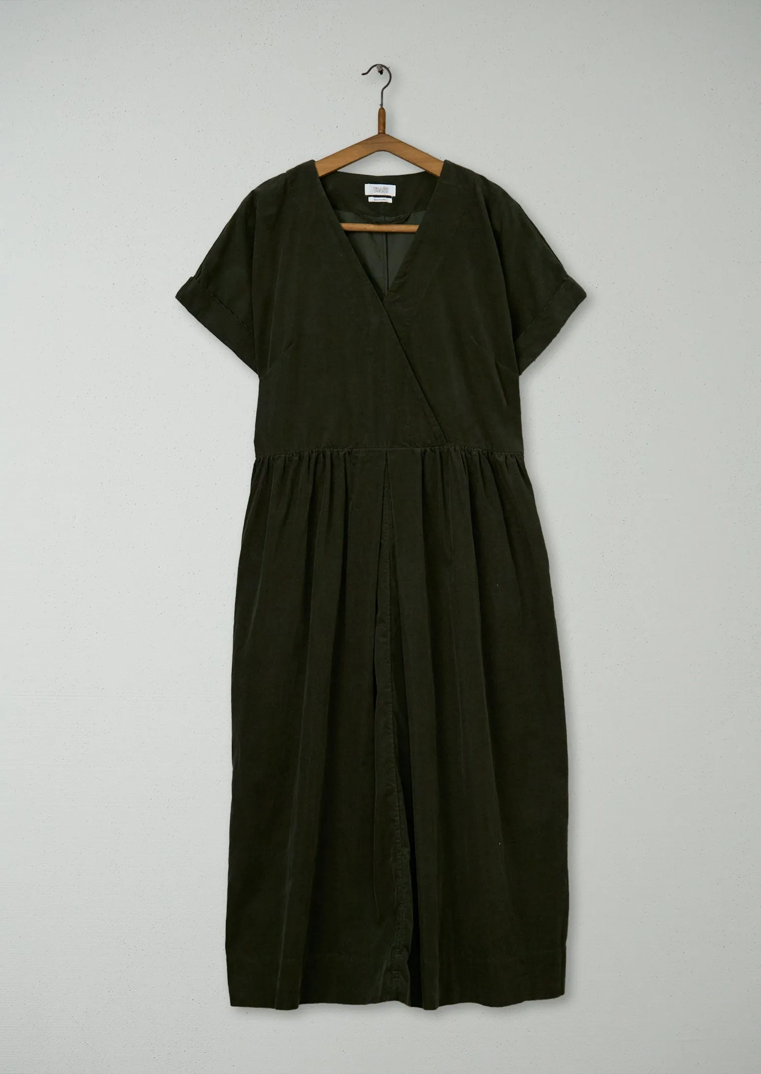 Reworn Needlecord Wrap Front Dress Size L (1470) | Seaweed sold by TOAST