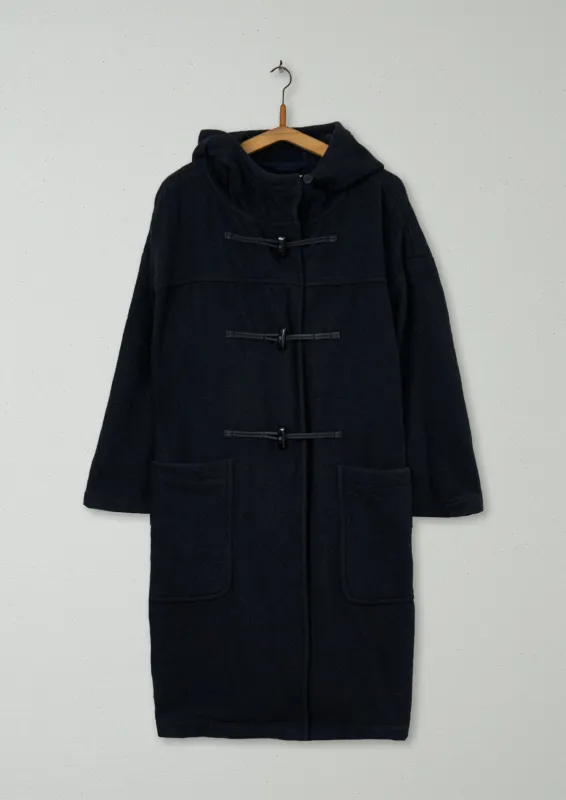 Reworn Boiled Wool Duffle Coat Size 14 (105) | Navy sold by TOAST