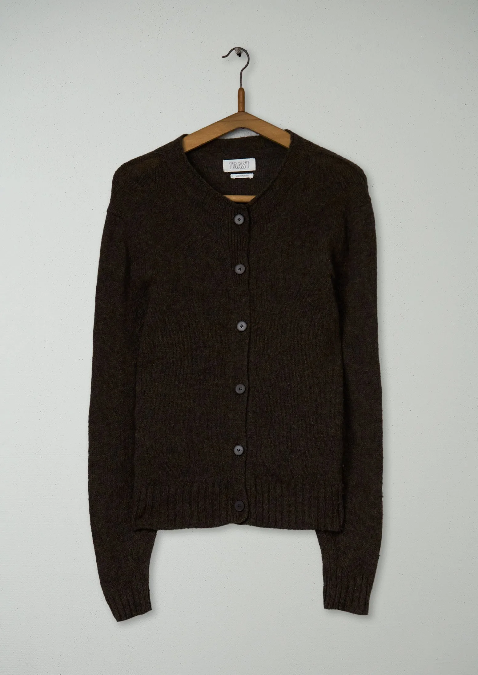 Reworn Wool Neat Cardigan Size XL (489) | Bracken sold by TOAST