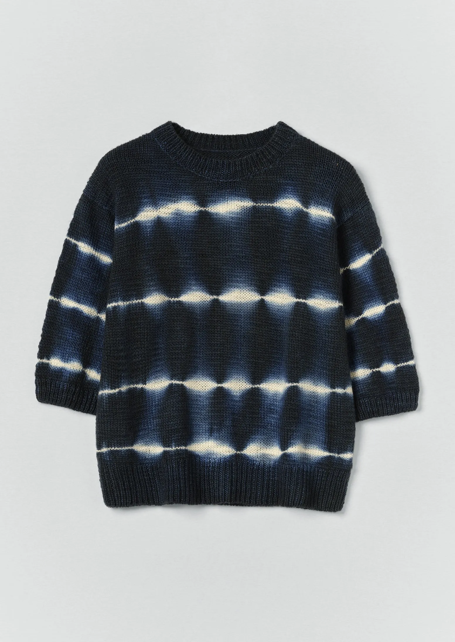 Hand Framed Shibori Knitted Top | Ink Blue sold by TOAST