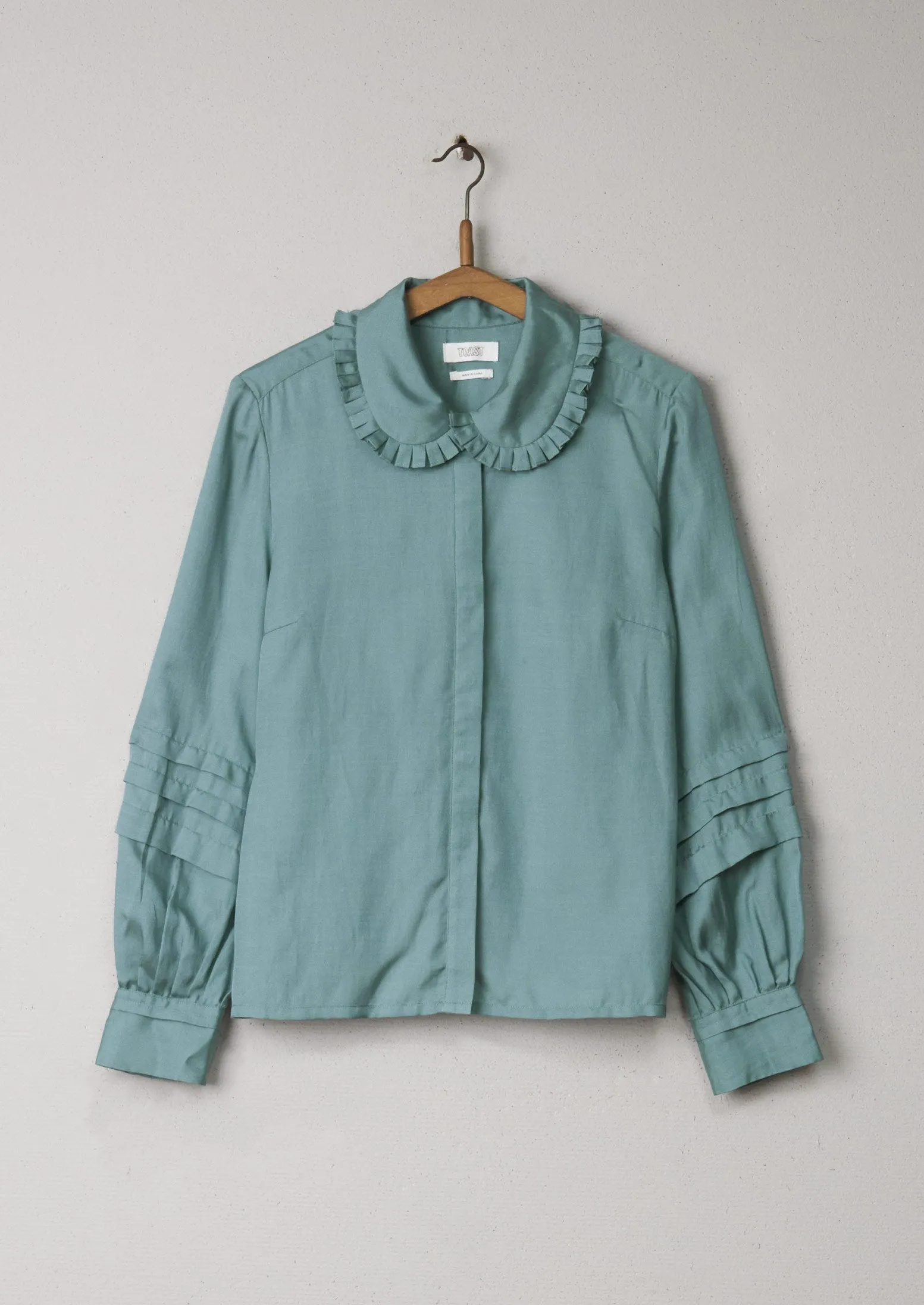 Reworn Ruffle Collar Shirt Size 8 (854) | Arctic Blue sold by TOAST