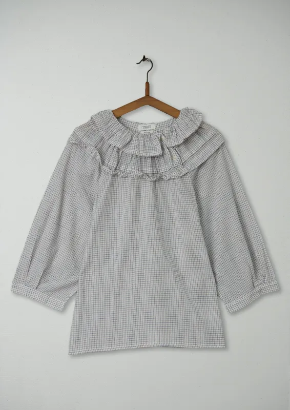 Reworn Ruffled Collar Shirt Size M (846) | Ecru/Multi sold by TOAST