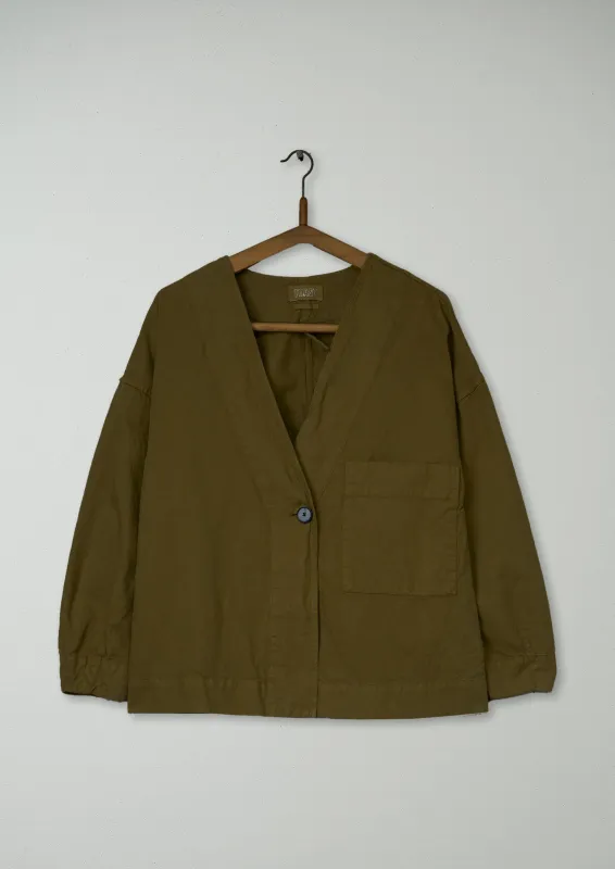 Reworn Cotton Linen Wrap Jacket Size S (204) | Golden Sand sold by TOAST