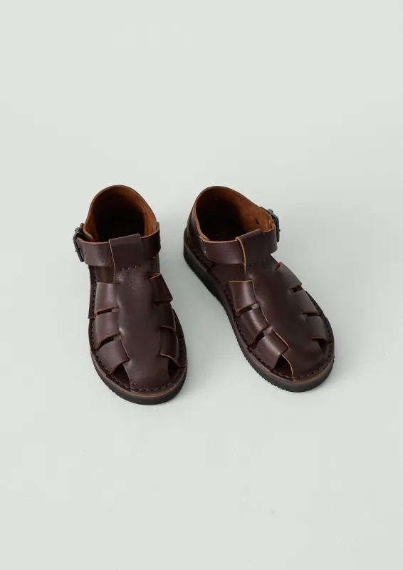 Fracap Fred Sandals | Dark Brown sold by TOAST