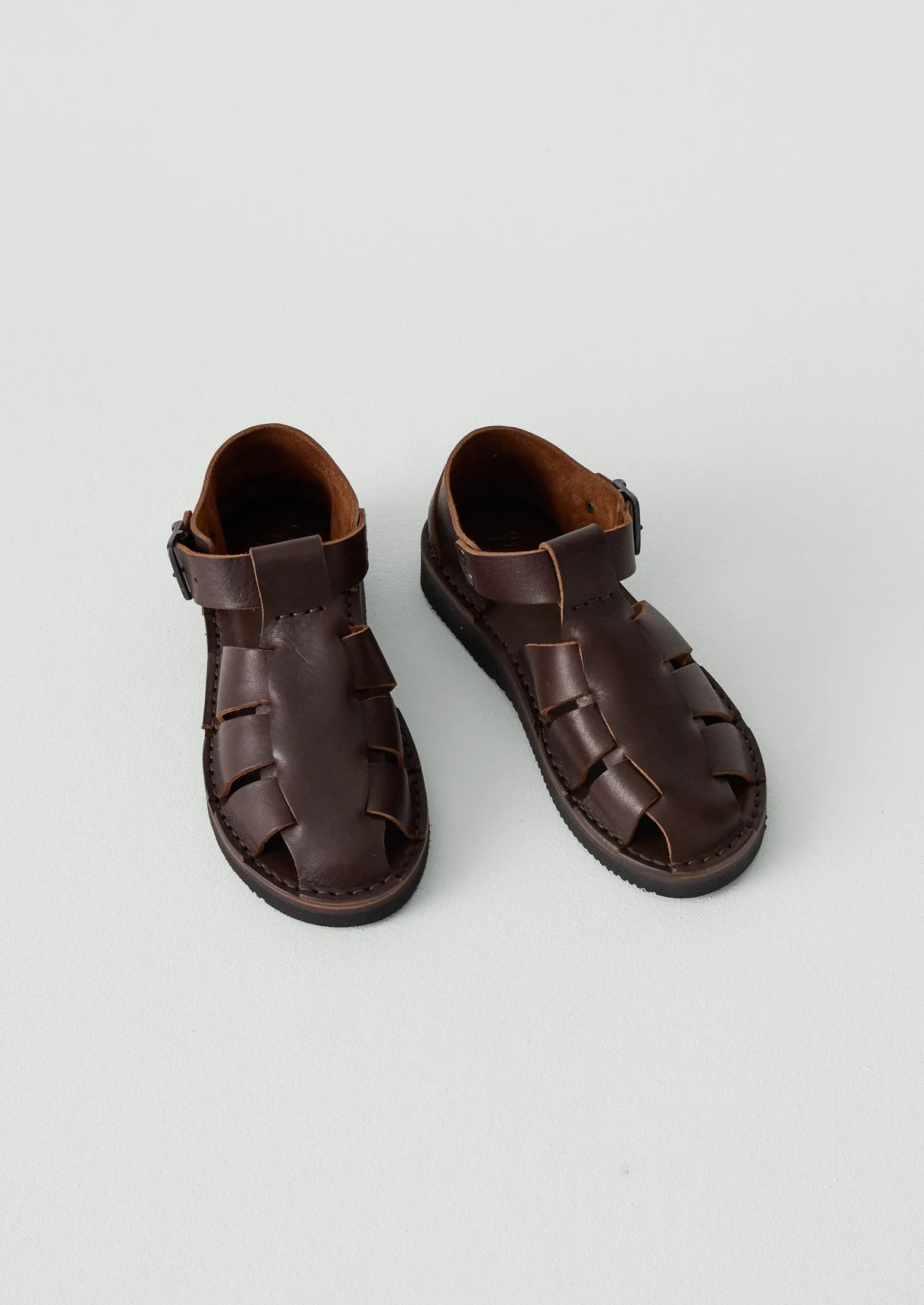 Fracap Fred Sandals | Dark Brown sold by TOAST