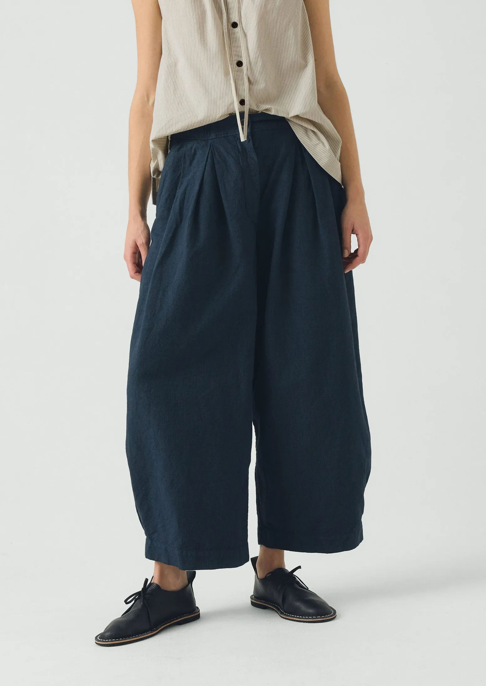 Micro Houndstooth Wide Leg Trousers | Steel Blue sold by TOAST product image thumbnail 5