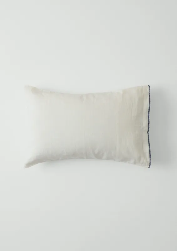 Bud Embroidered Housewife Pillowcase Set | Ivory/Delft Blue sold by TOAST