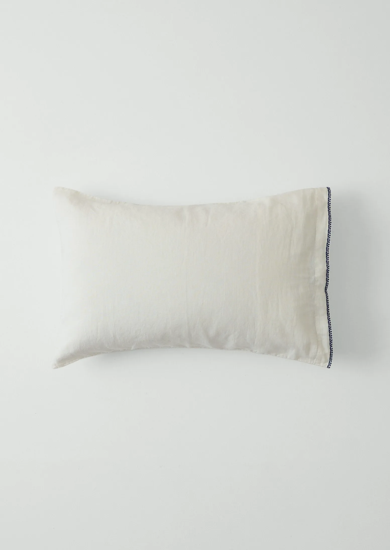 Bud Embroidered Housewife Pillowcase Set | Ivory/Delft Blue sold by TOAST