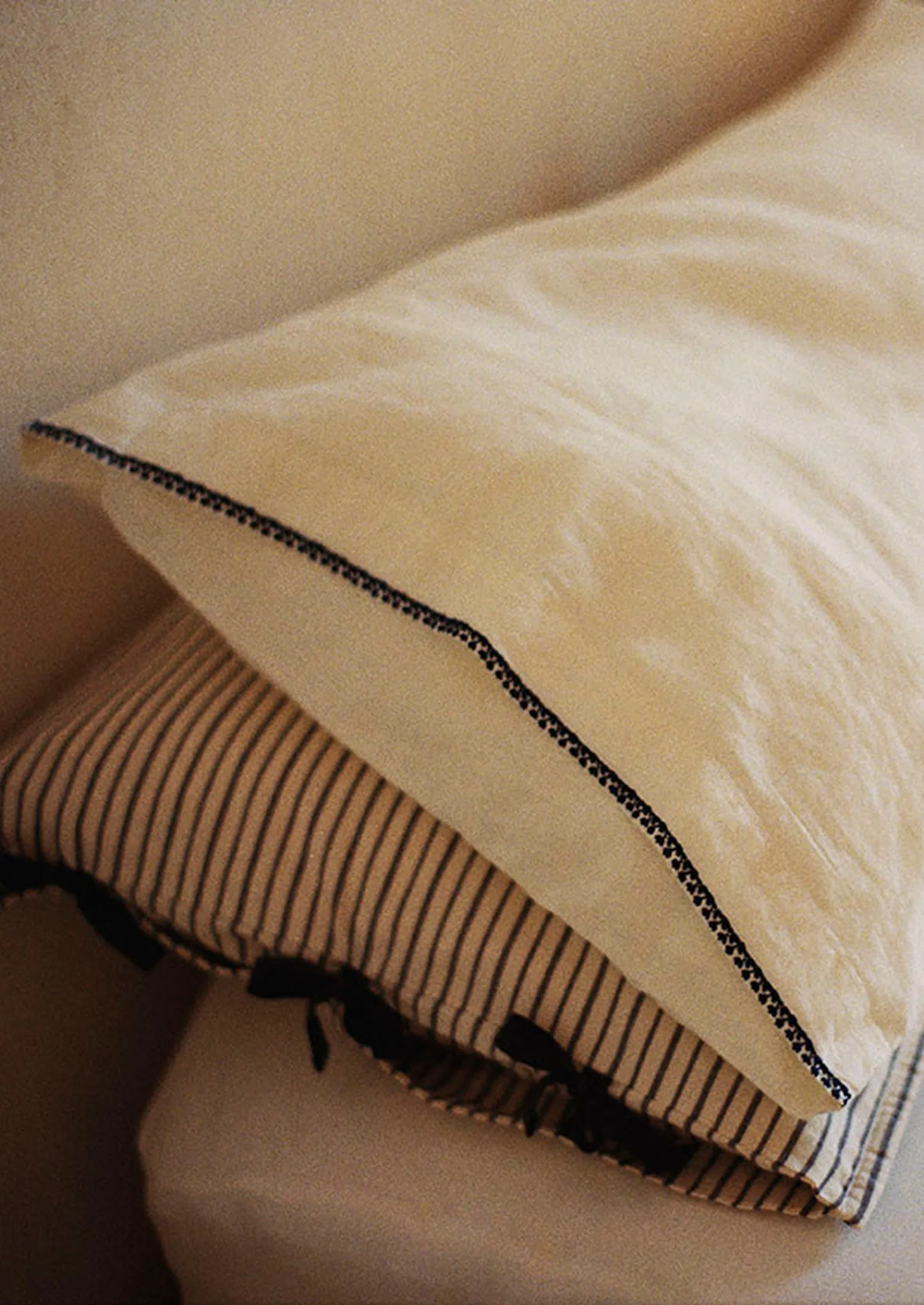 Bud Embroidered Housewife Pillowcase Set | Ivory/Delft Blue sold by TOAST product image thumbnail 3