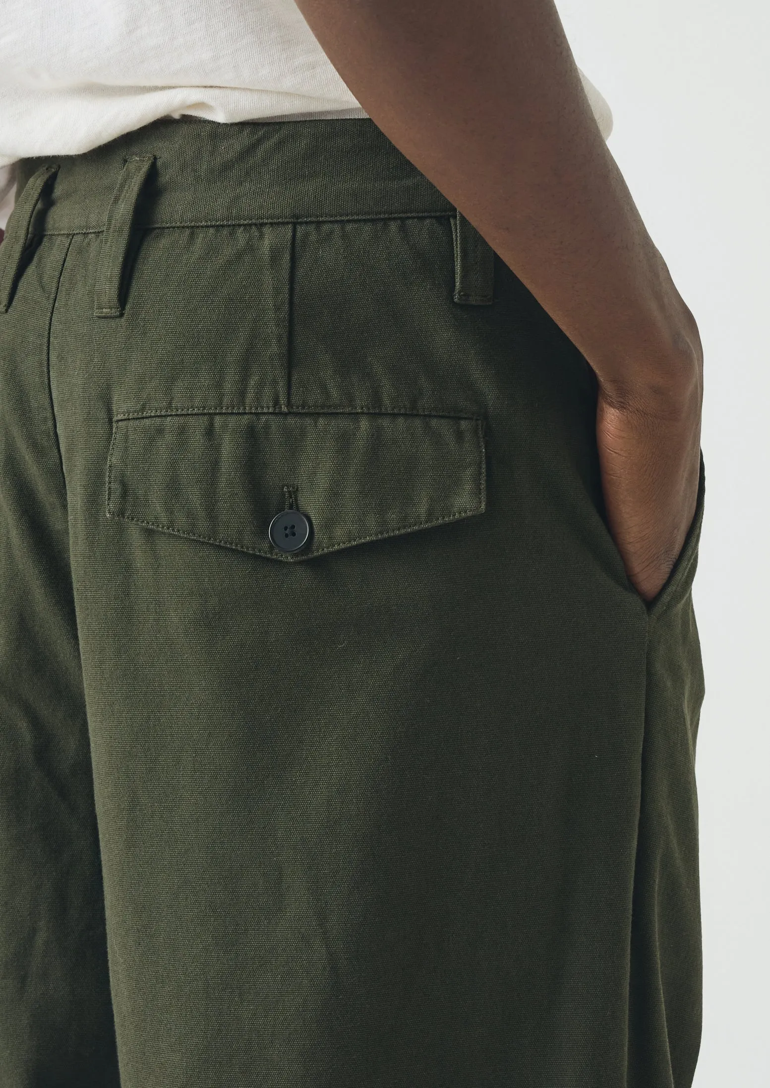 Bill Cotton Canvas Wide Leg Trousers | Kale sold by TOAST product image thumbnail 5