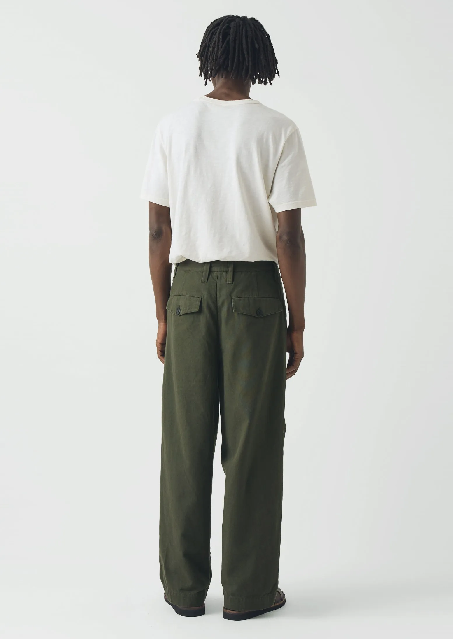 Bill Cotton Canvas Wide Leg Trousers | Kale sold by TOAST product image thumbnail 4