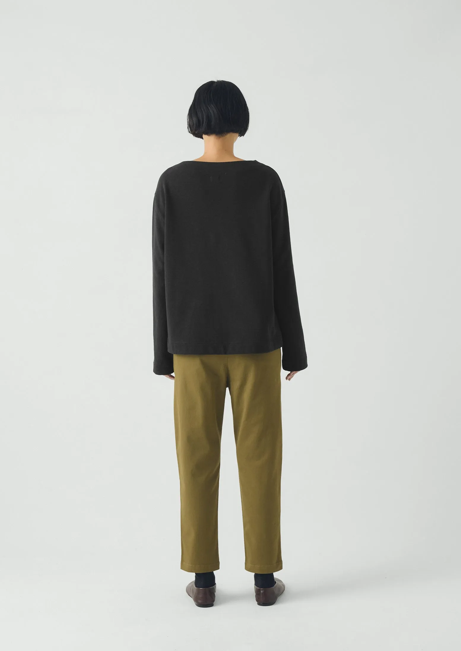 Gabi Cotton Pull On Trousers | Olive Leaf sold by TOAST product image thumbnail 4