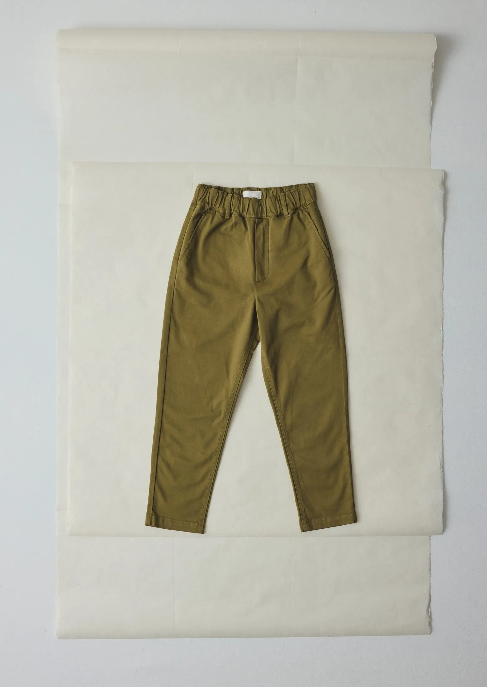 Gabi Cotton Pull On Trousers | Olive Leaf sold by TOAST