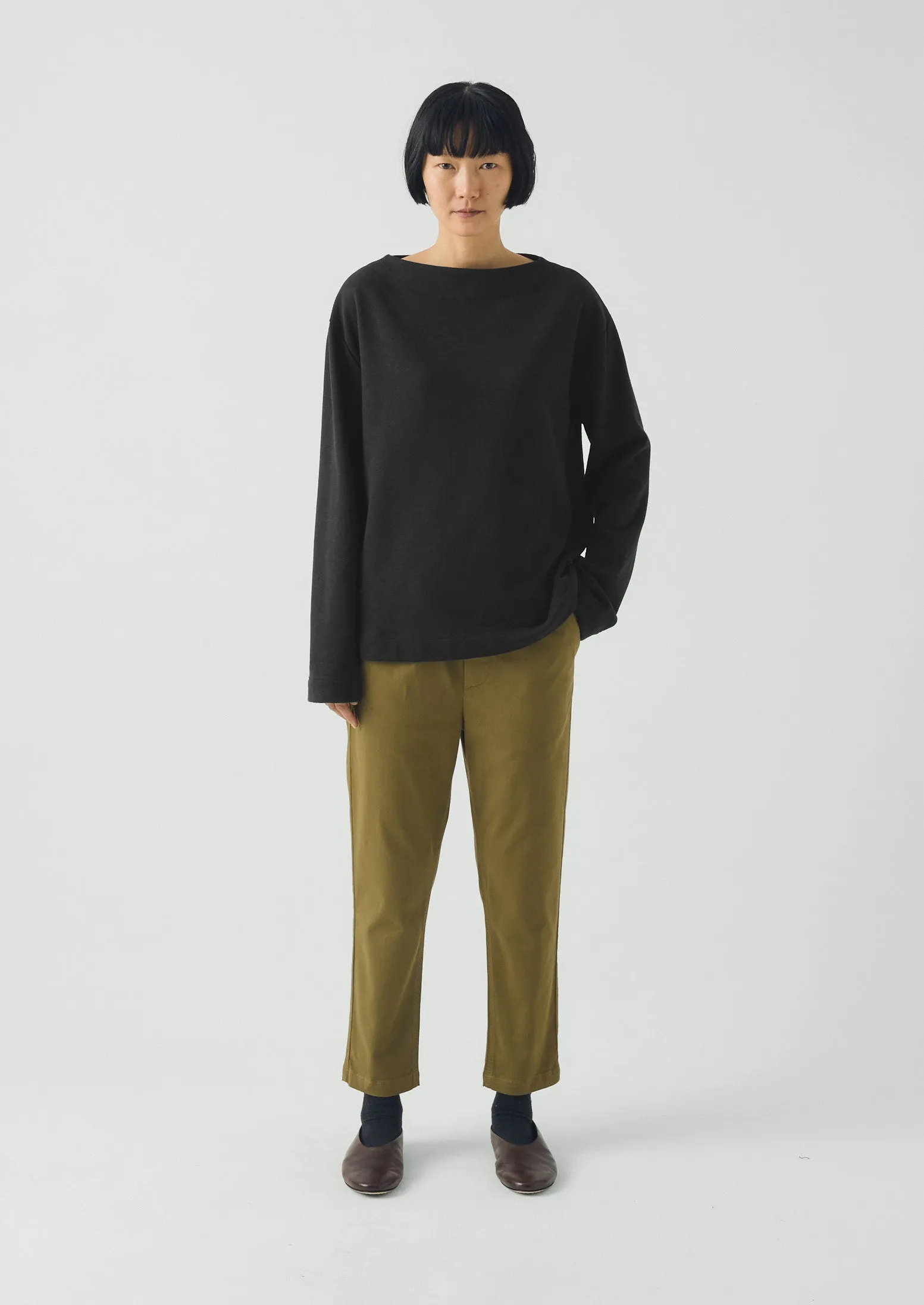 Gabi Cotton Pull On Trousers | Olive Leaf sold by TOAST product image thumbnail 2