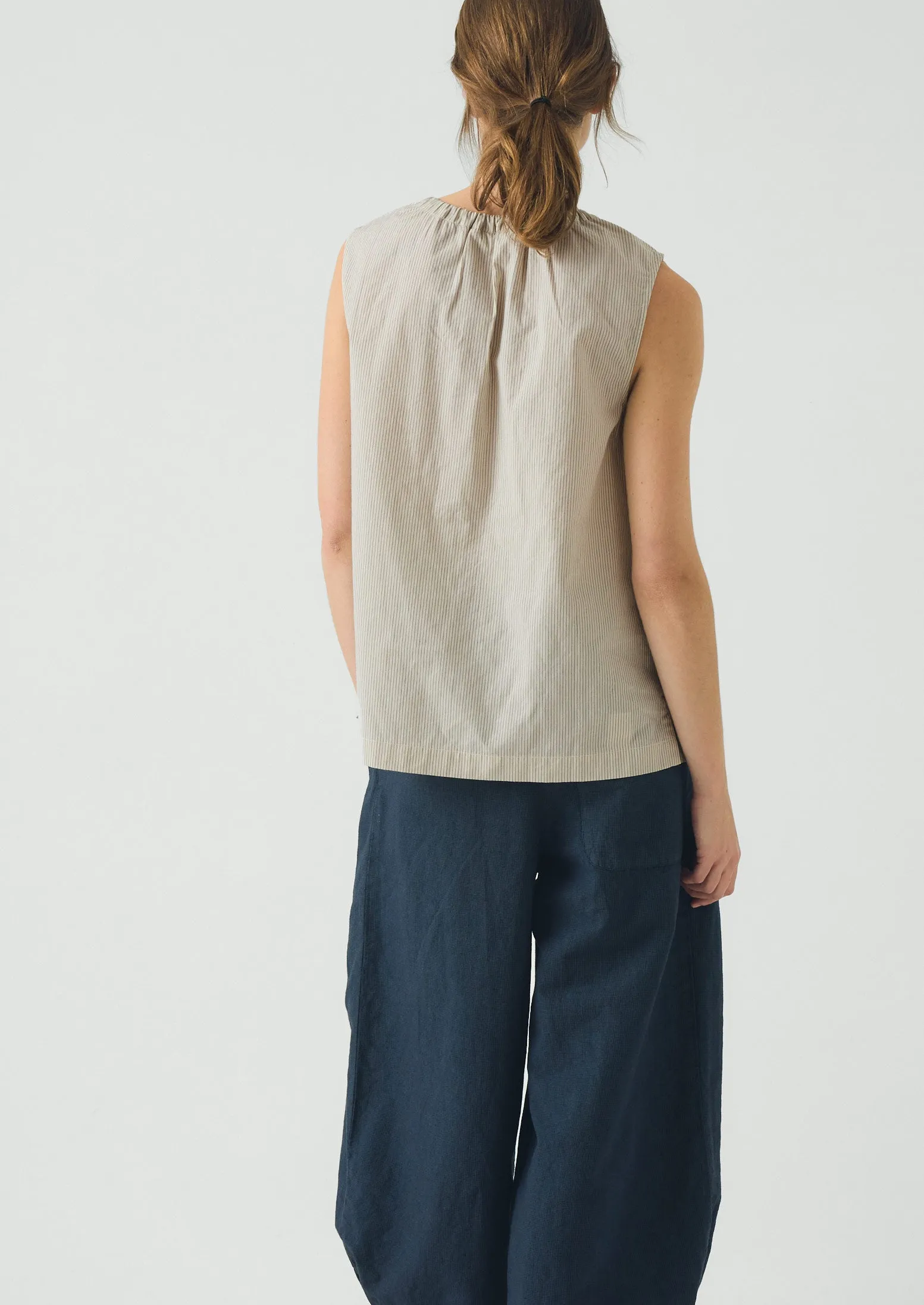 Mini Stripe Cotton Top | Sunwashed Blue sold by TOAST product image thumbnail 3