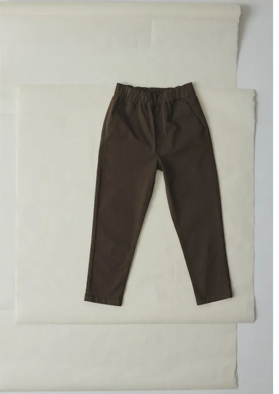 Gabi Cotton Pull On Trousers | Black Walnut sold by TOAST