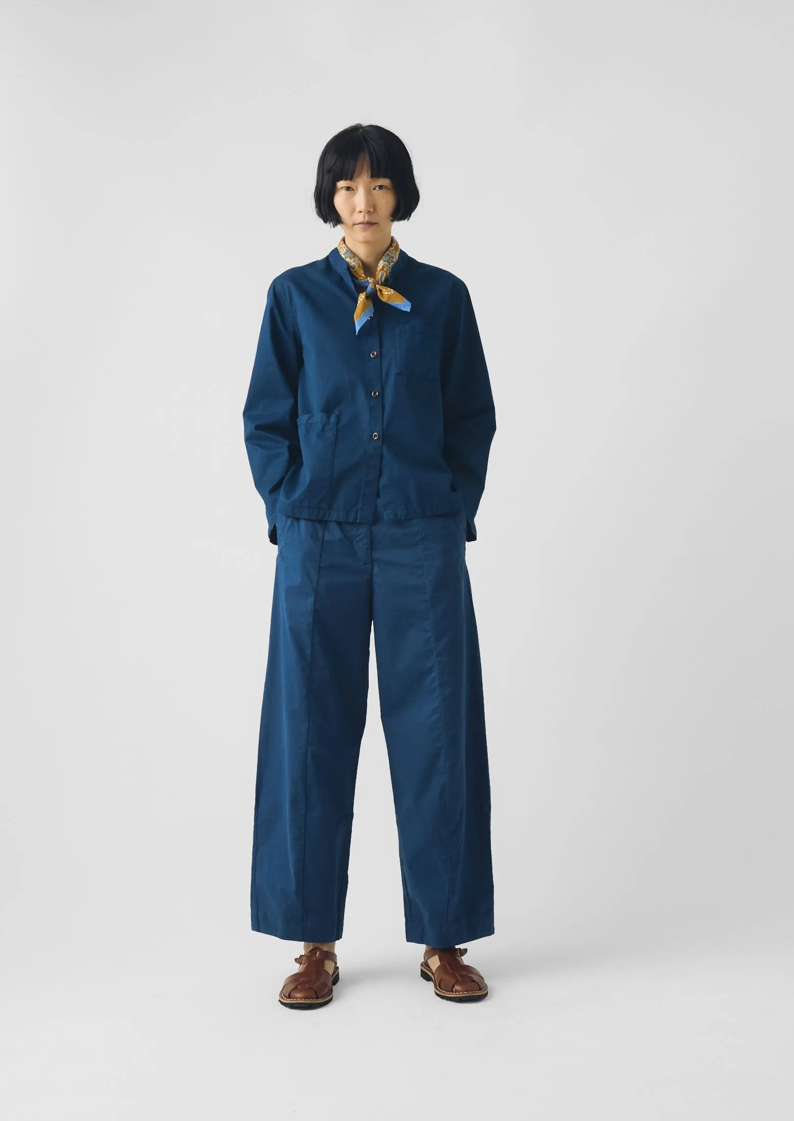 Cotton Twill Boxy Shirt | Mid Blue sold by TOAST product image thumbnail 3