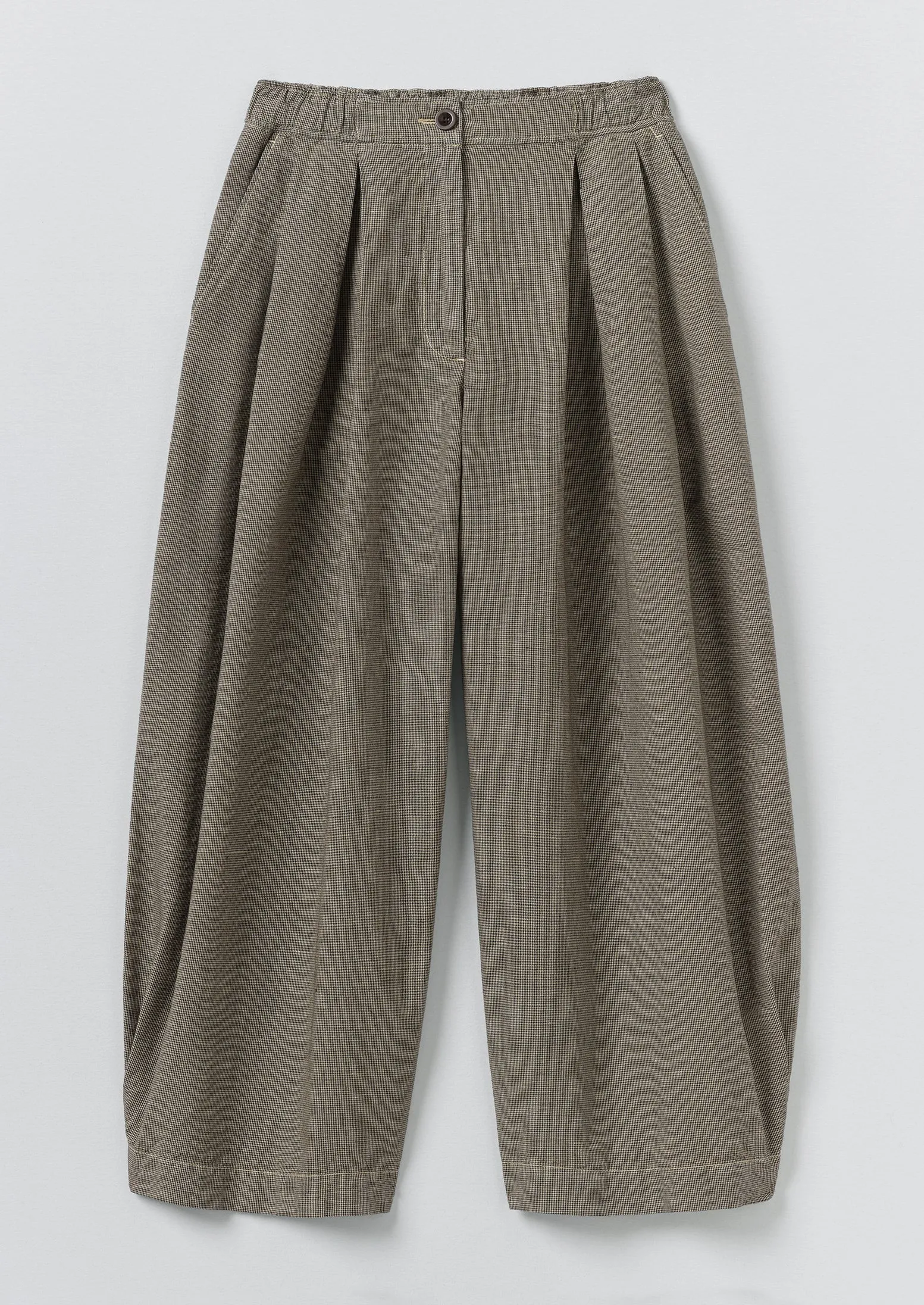 Micro Houndstooth Wide Leg Trousers | Vintage White/Black sold by TOAST