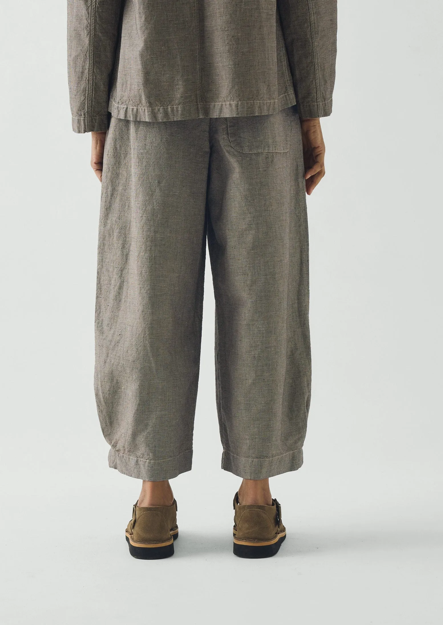 Micro Houndstooth Wide Leg Trousers | Vintage White/Black sold by TOAST product image thumbnail 5