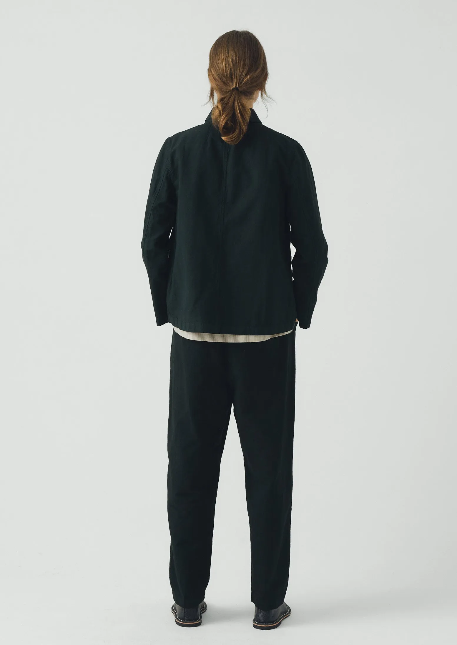 Hal Micro Houndstooth Cotton Linen Workwear Jacket | Oil Green sold by TOAST product image thumbnail 4