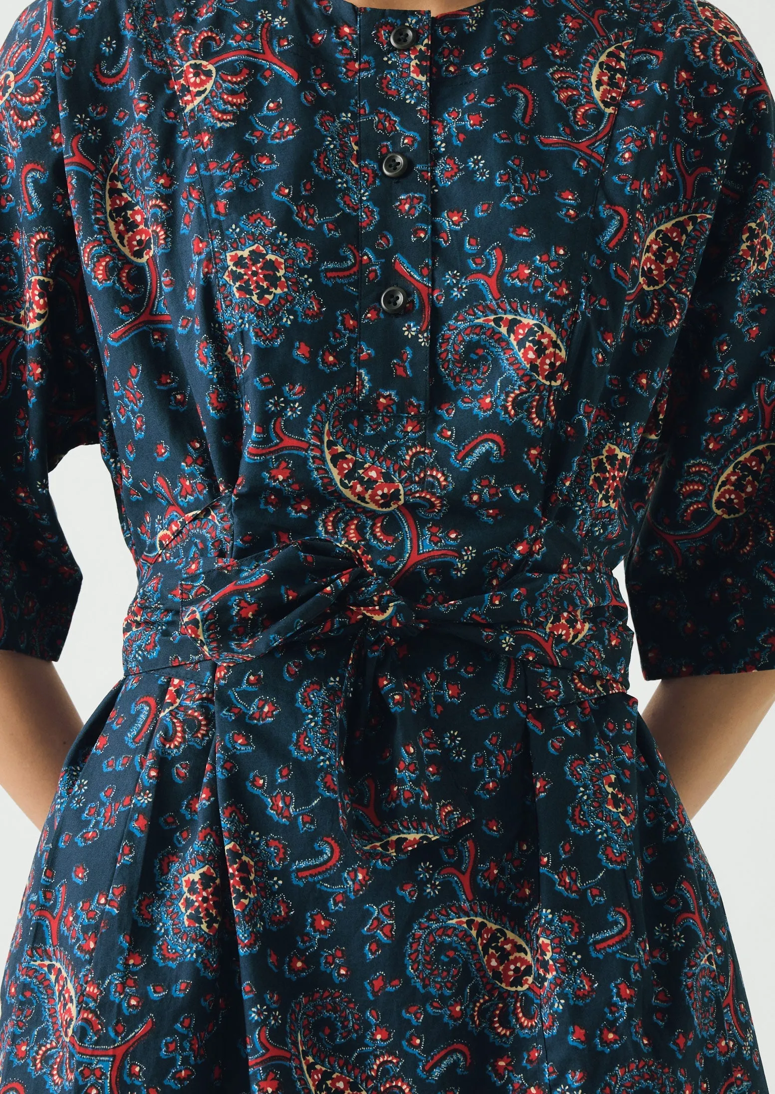 Provencal Paisley Print Cotton Poplin Dress | Provencal Blue sold by TOAST product image thumbnail 3