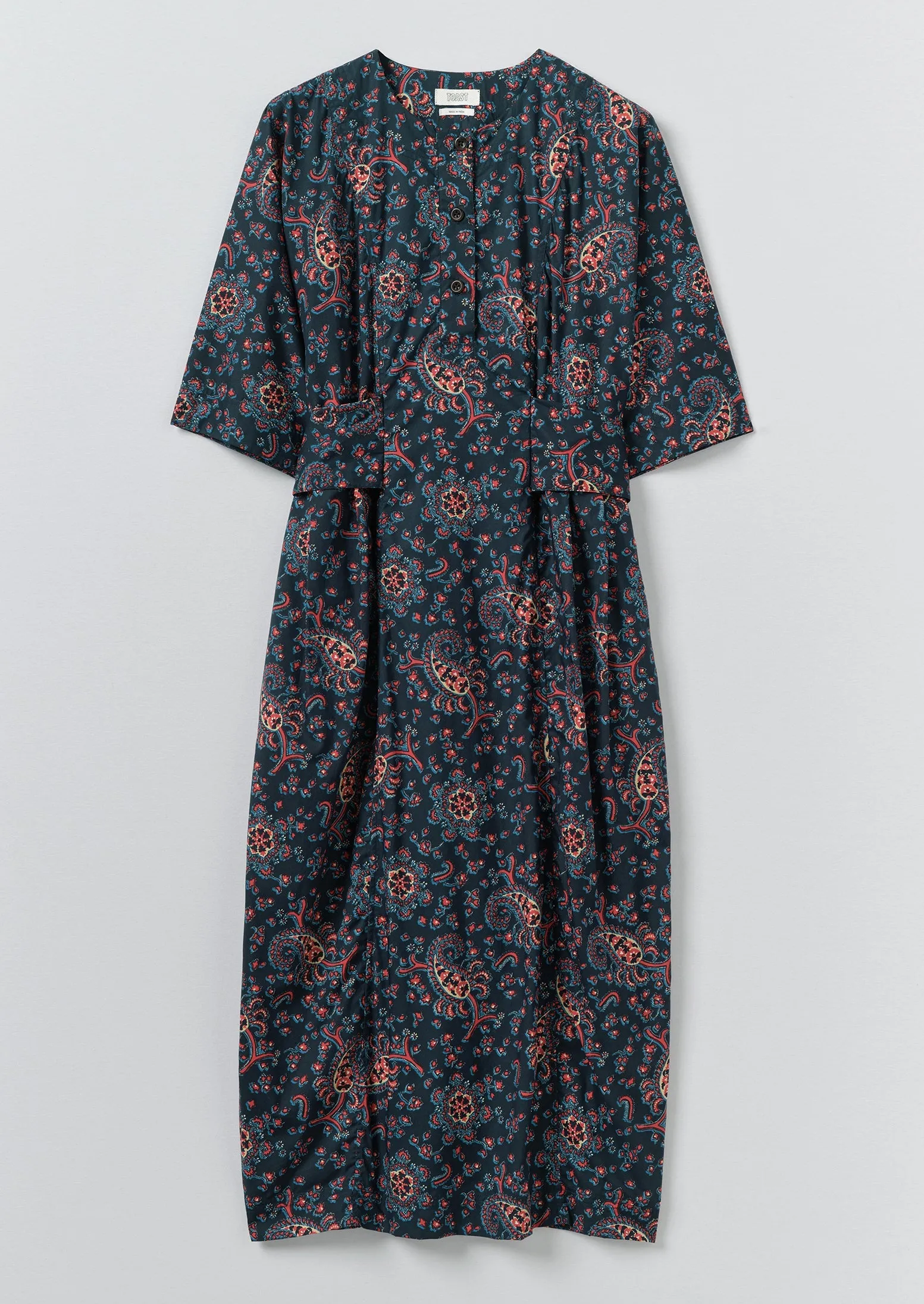 Provencal Paisley Print Cotton Poplin Dress | Provencal Blue sold by TOAST