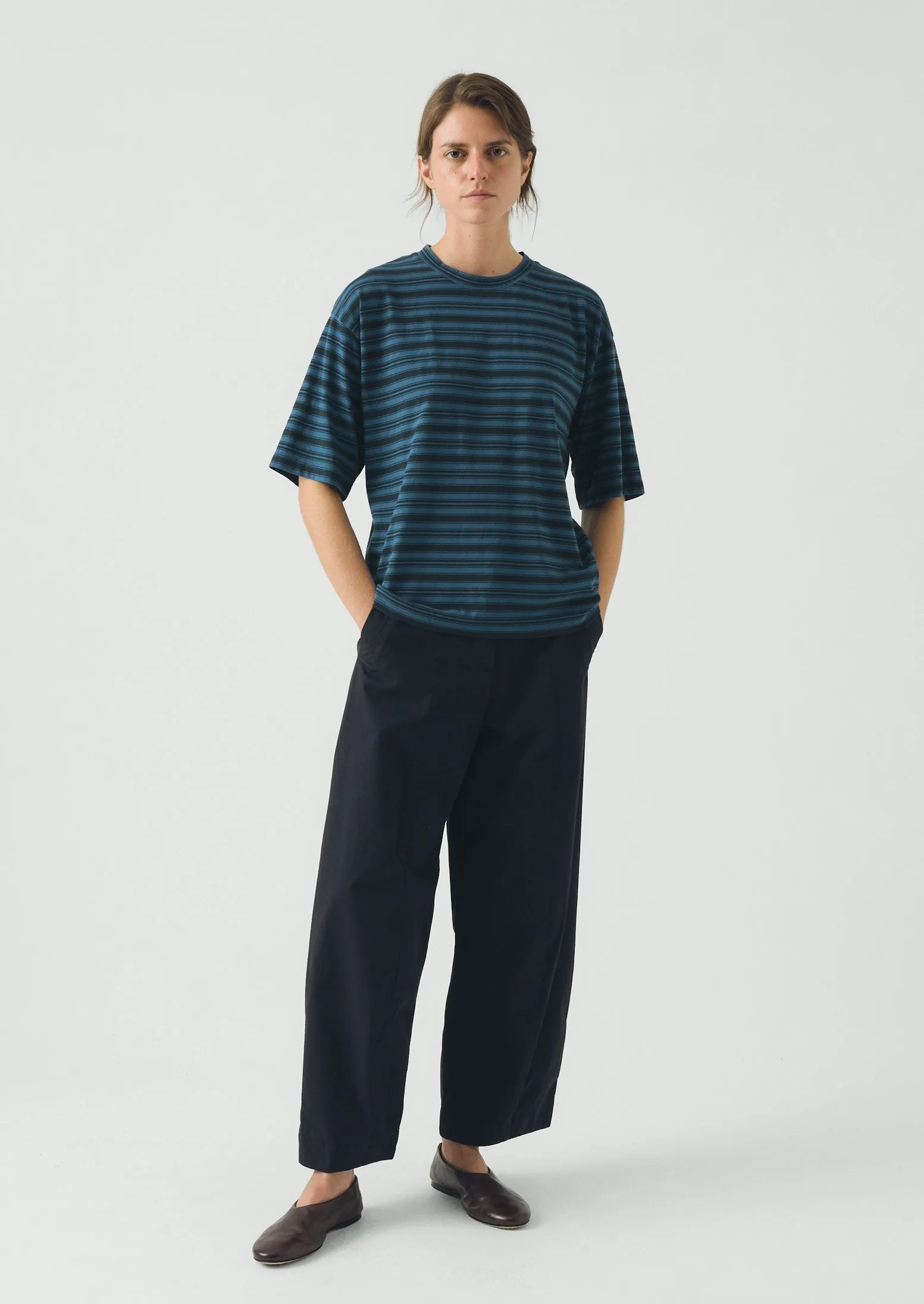 Sculpted Organic Cotton Twill Trousers | Slate sold by TOAST product image thumbnail 3