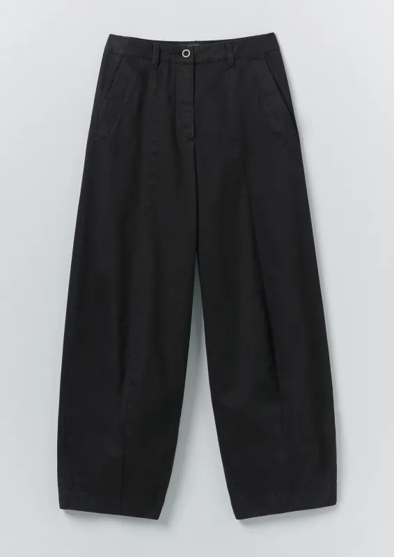 Sculpted Organic Cotton Twill Trousers | Slate sold by TOAST