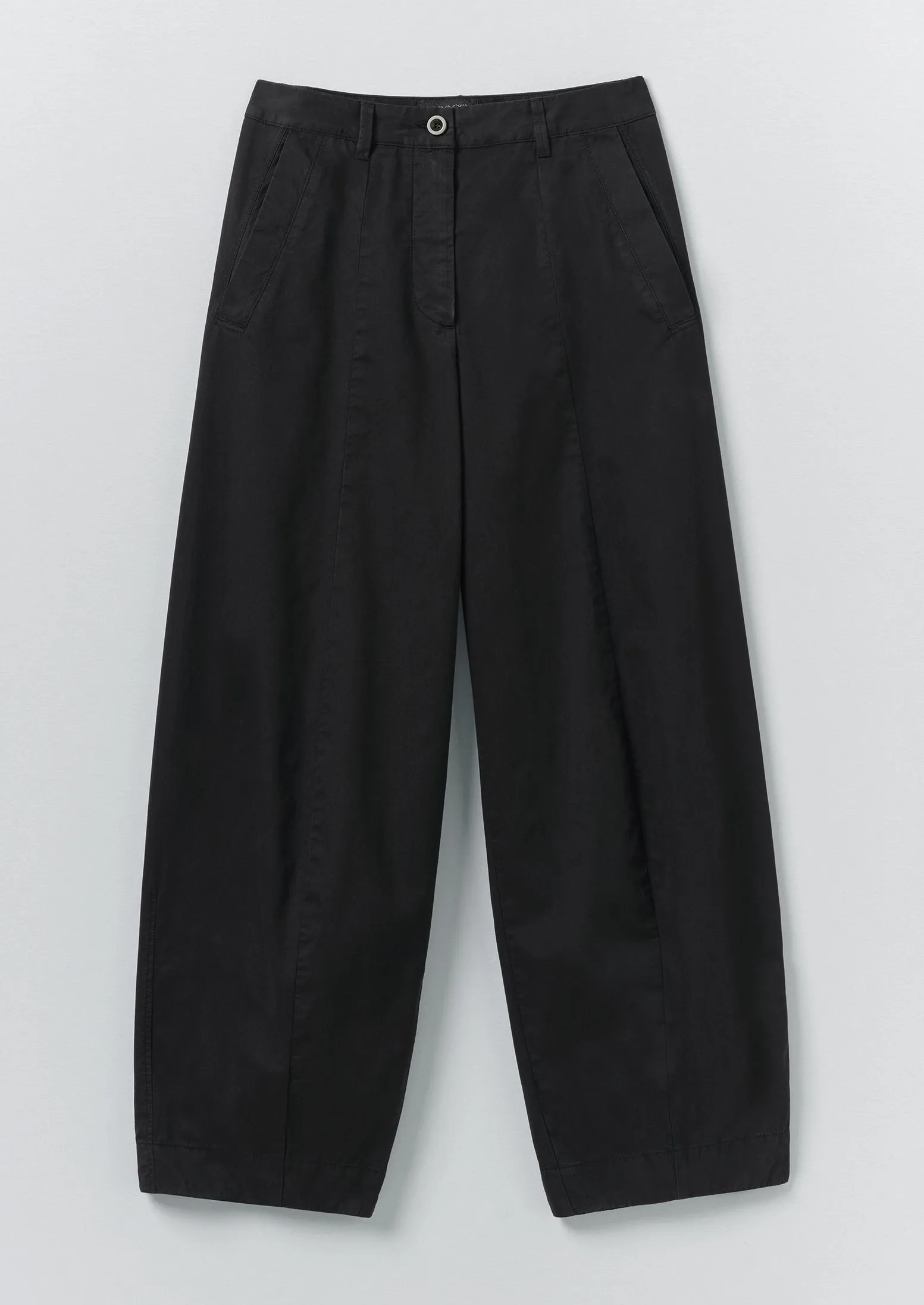 Sculpted Organic Cotton Twill Trousers | Slate sold by TOAST