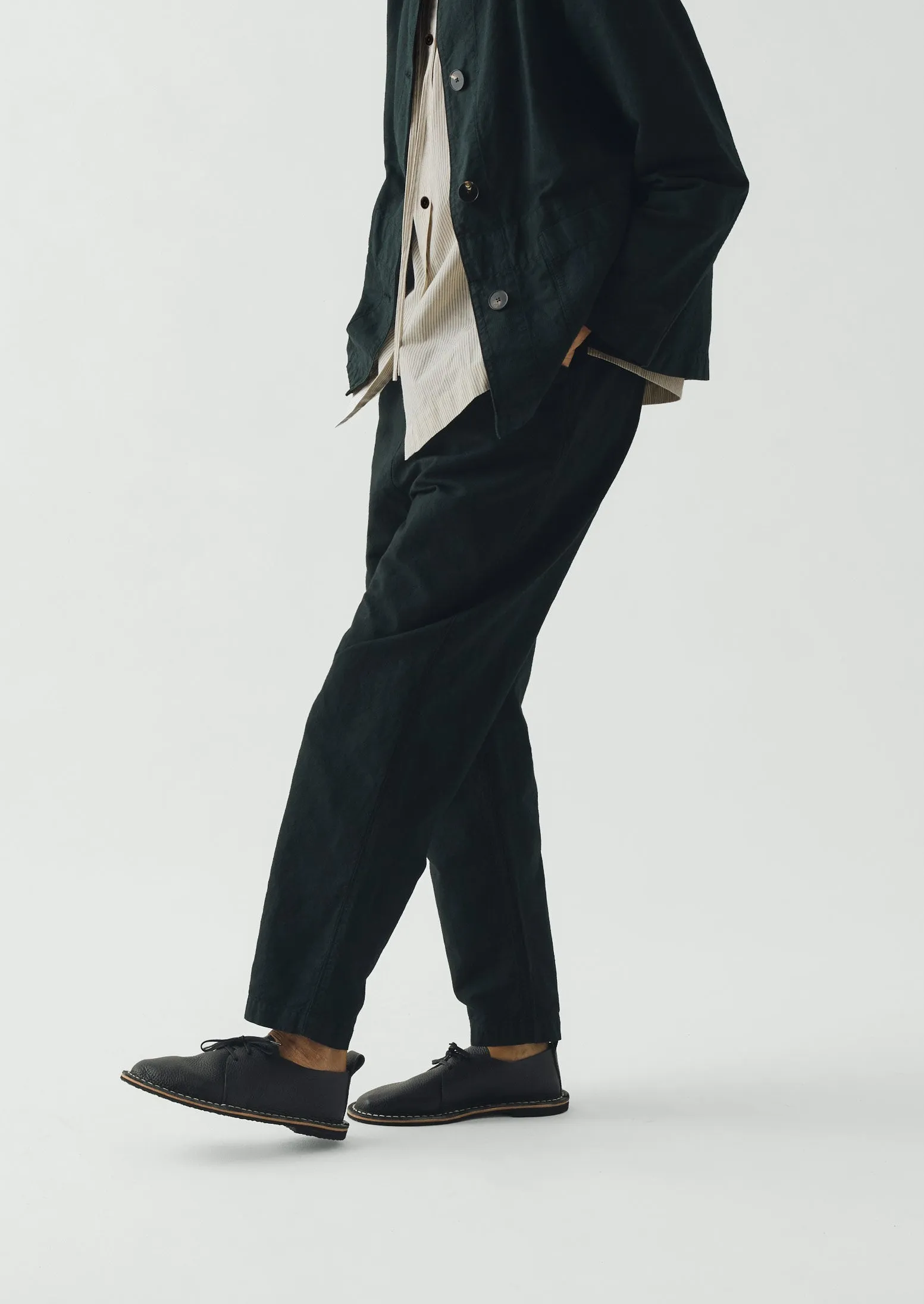 Alix Micro Houndstooth Cotton Linen Trousers | Oil Green sold by TOAST product image thumbnail 3