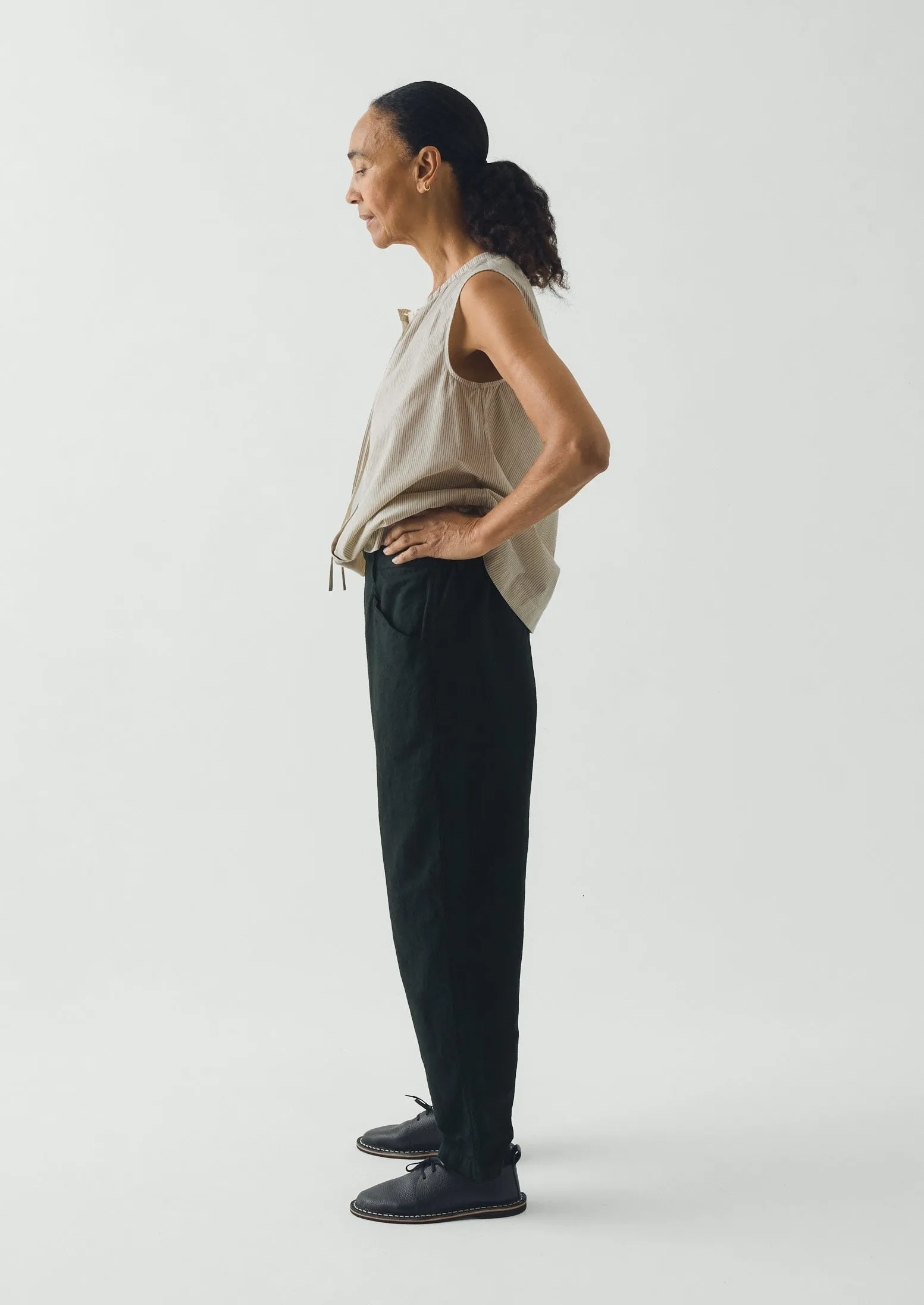 Alix Micro Houndstooth Cotton Linen Trousers | Oil Green sold by TOAST product image thumbnail 4