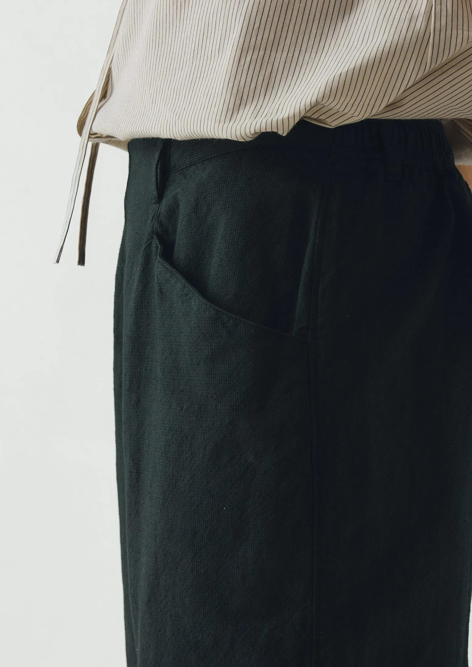 Alix Micro Houndstooth Cotton Linen Trousers | Oil Green sold by TOAST product image thumbnail 5