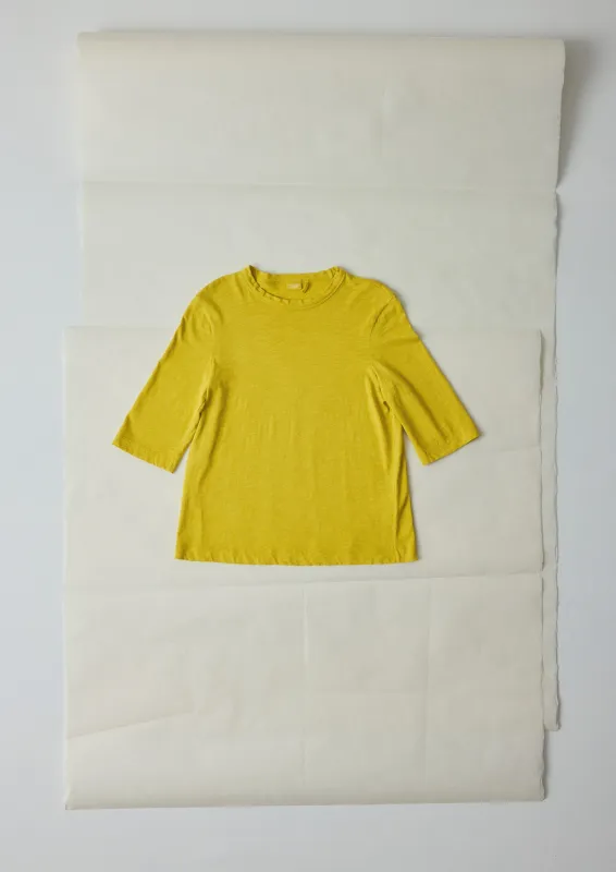 Cleo Garment Dyed Organic Cotton Tee | Chartreuse sold by TOAST