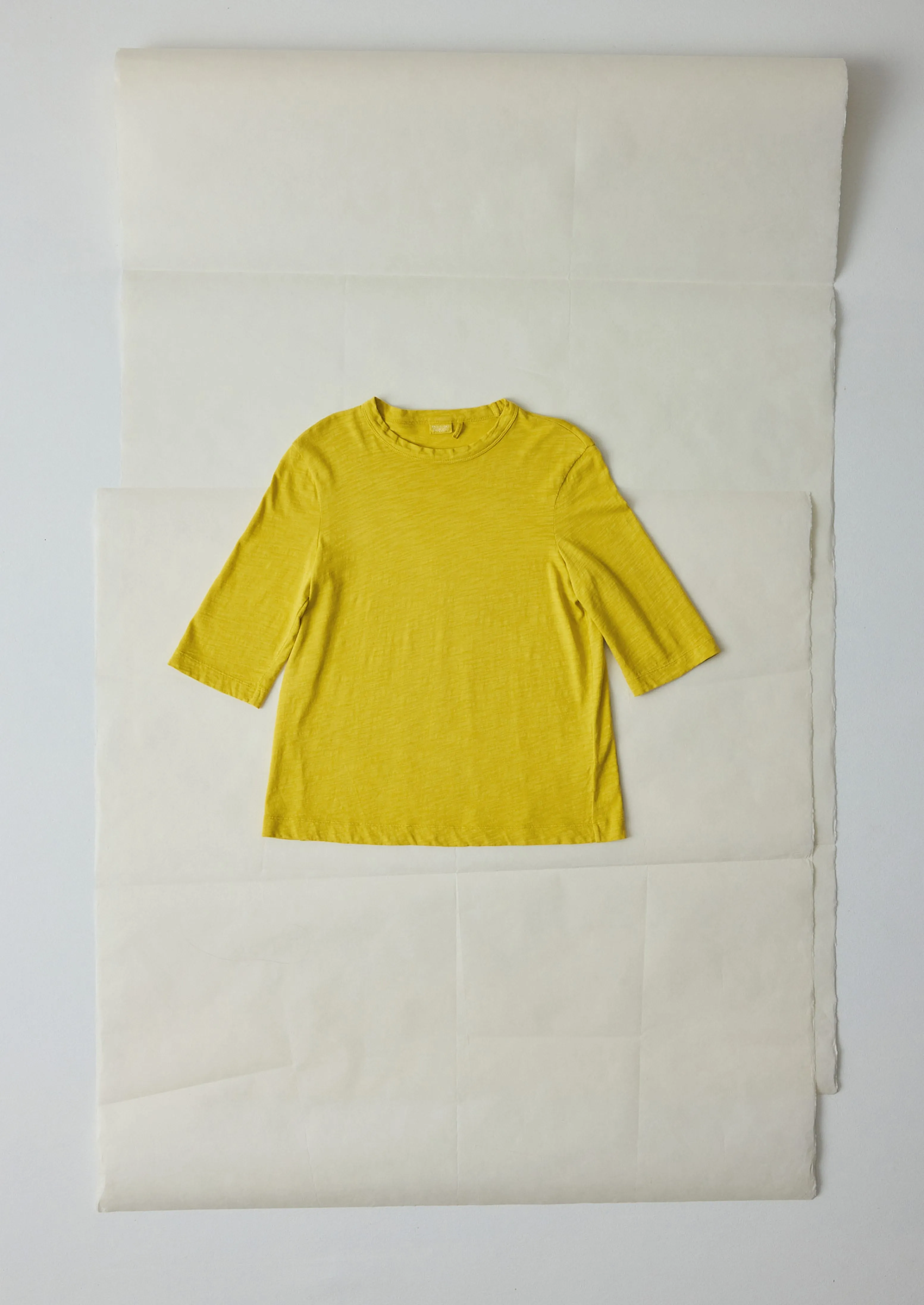 Cleo Garment Dyed Organic Cotton Tee | Chartreuse sold by TOAST
