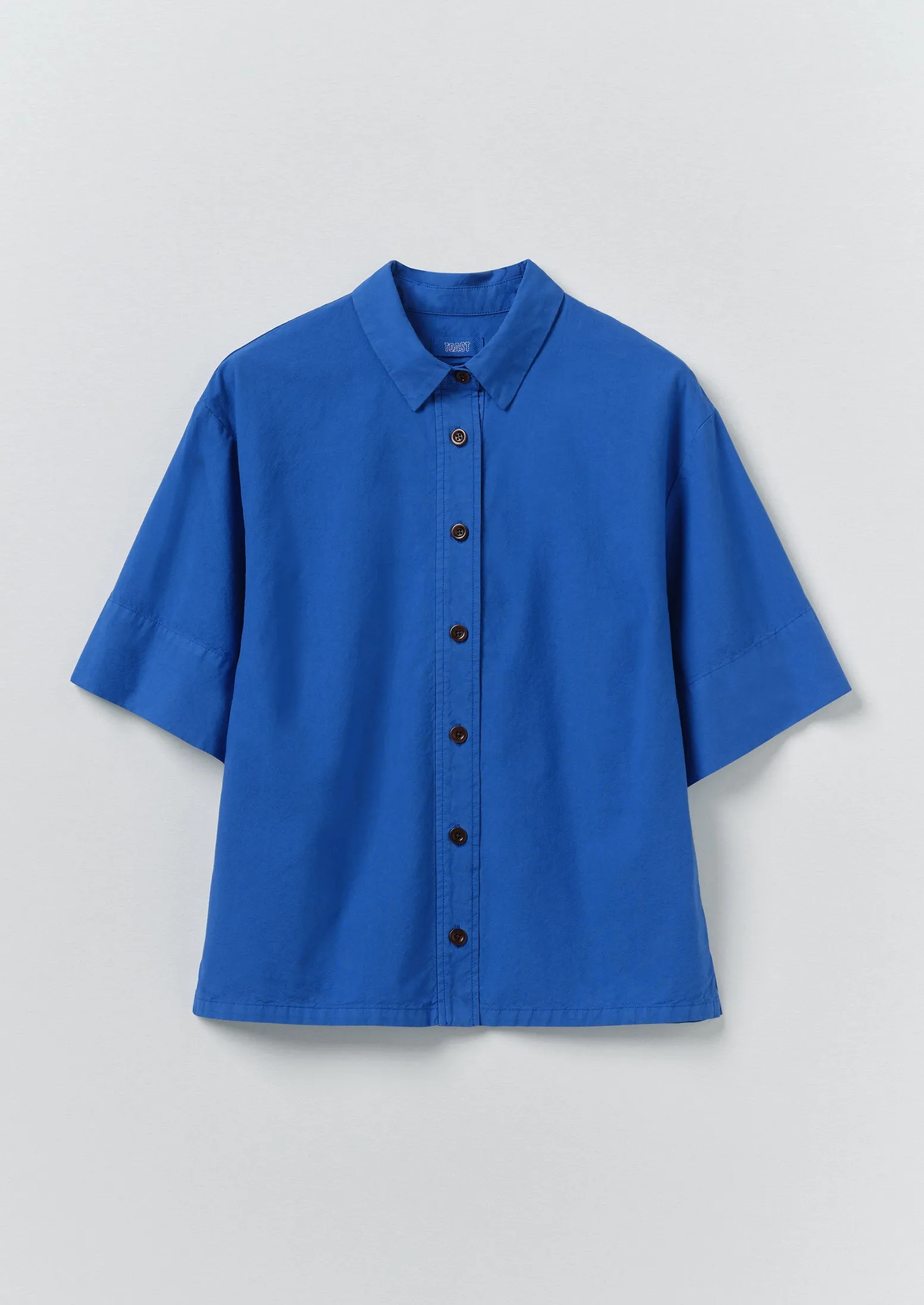 Cotton Linen Poplin Shirt | Enamel Blue sold by TOAST