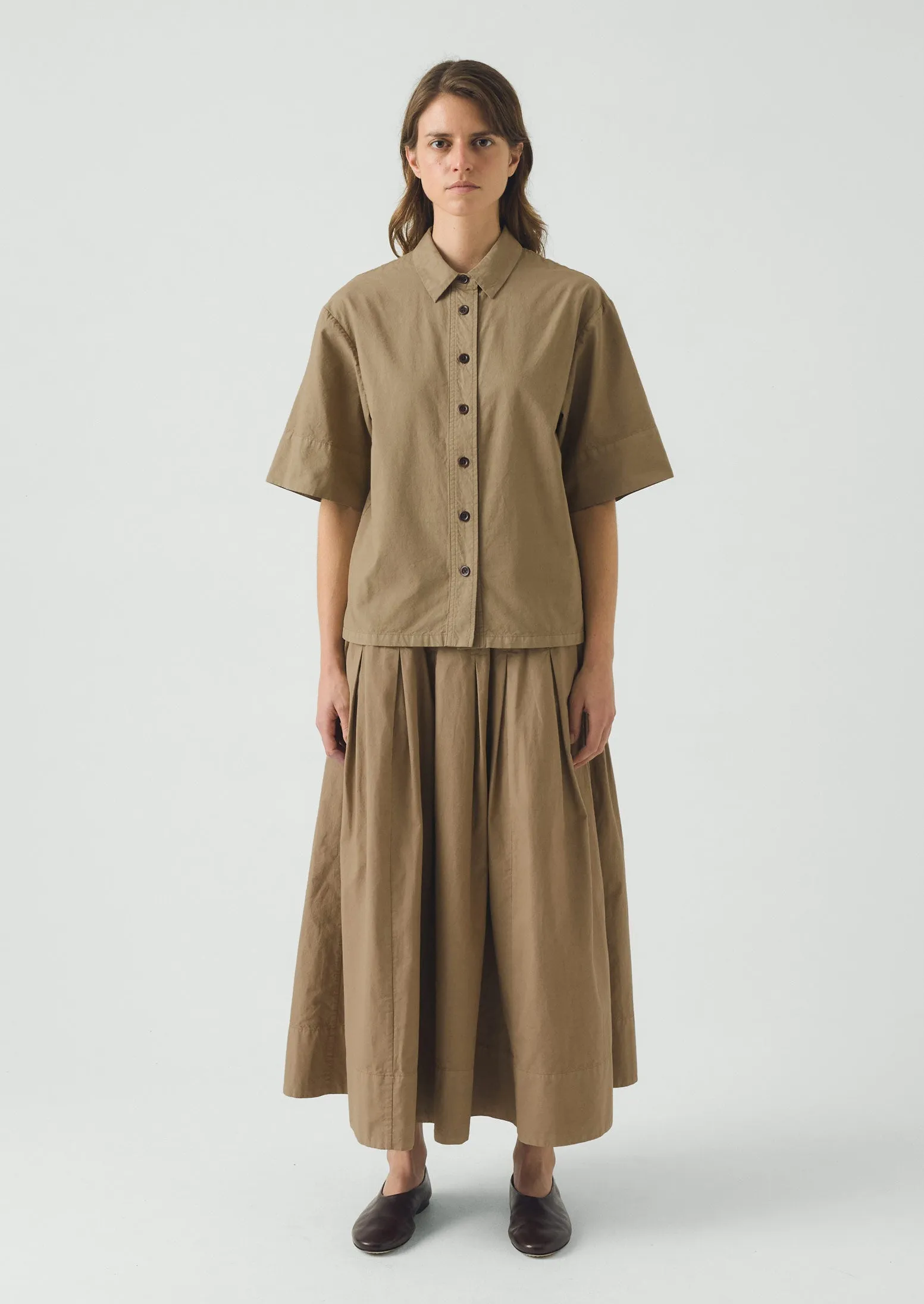 Cotton Linen Poplin Shirt | Ash Brown sold by TOAST product image thumbnail 2