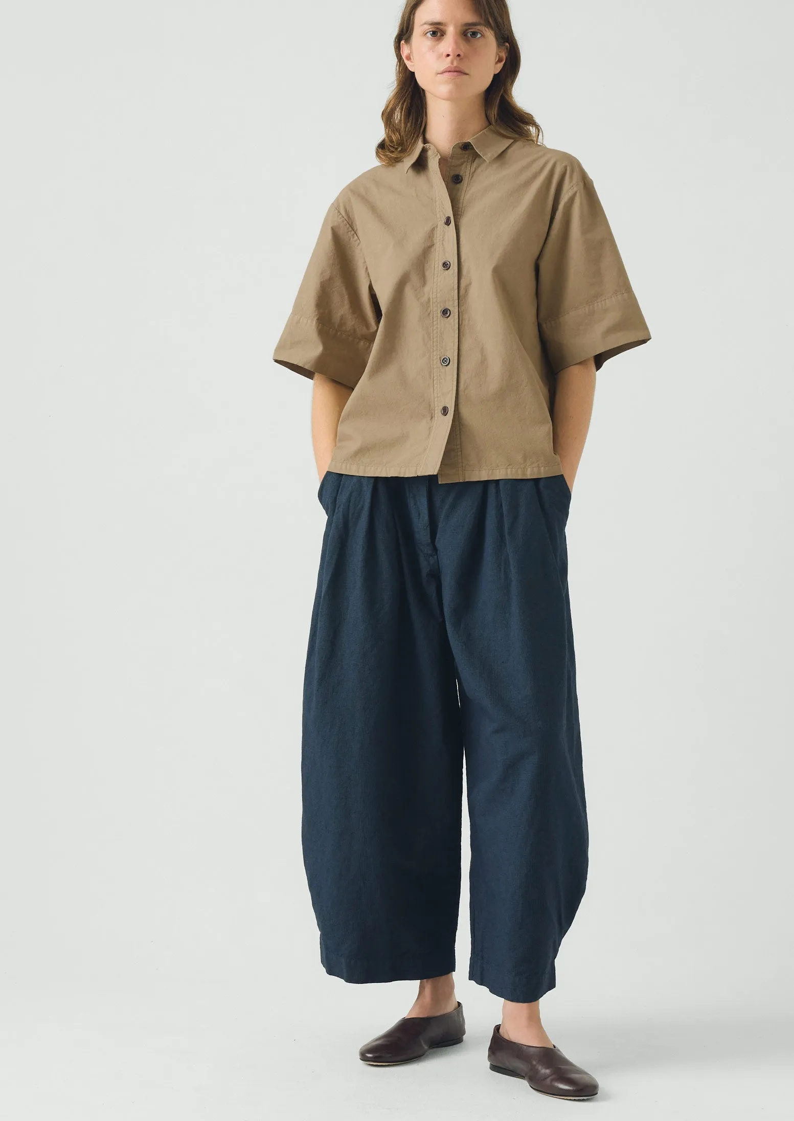 Cotton Linen Poplin Shirt | Ash Brown sold by TOAST product image thumbnail 3