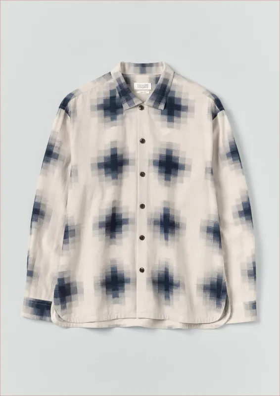 Mosaic Cotton Ikat Shirt | Slate/Putty sold by TOAST