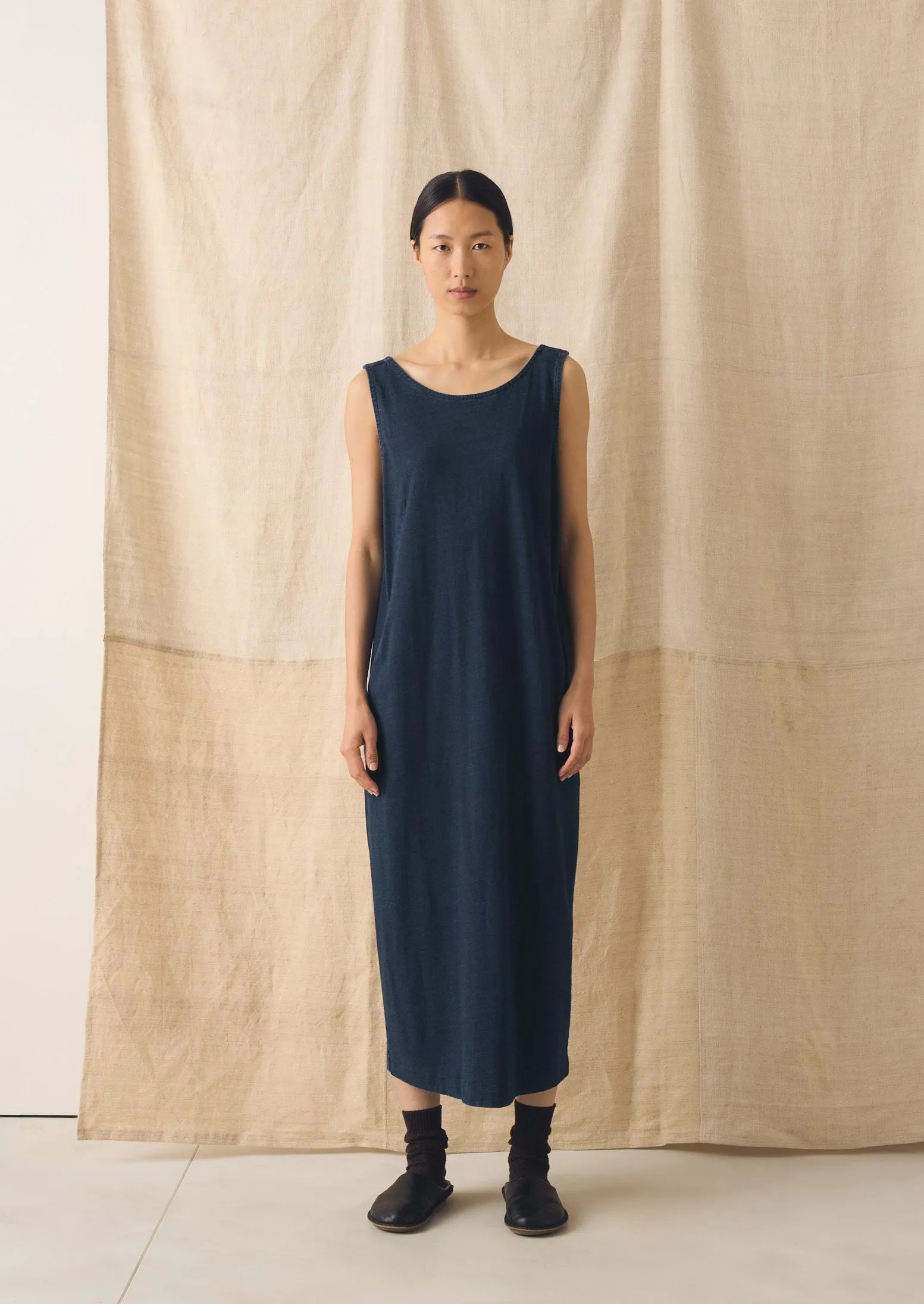 Lydia Jersey Shift Dress | Washed Indigo sold by TOAST product image thumbnail 3