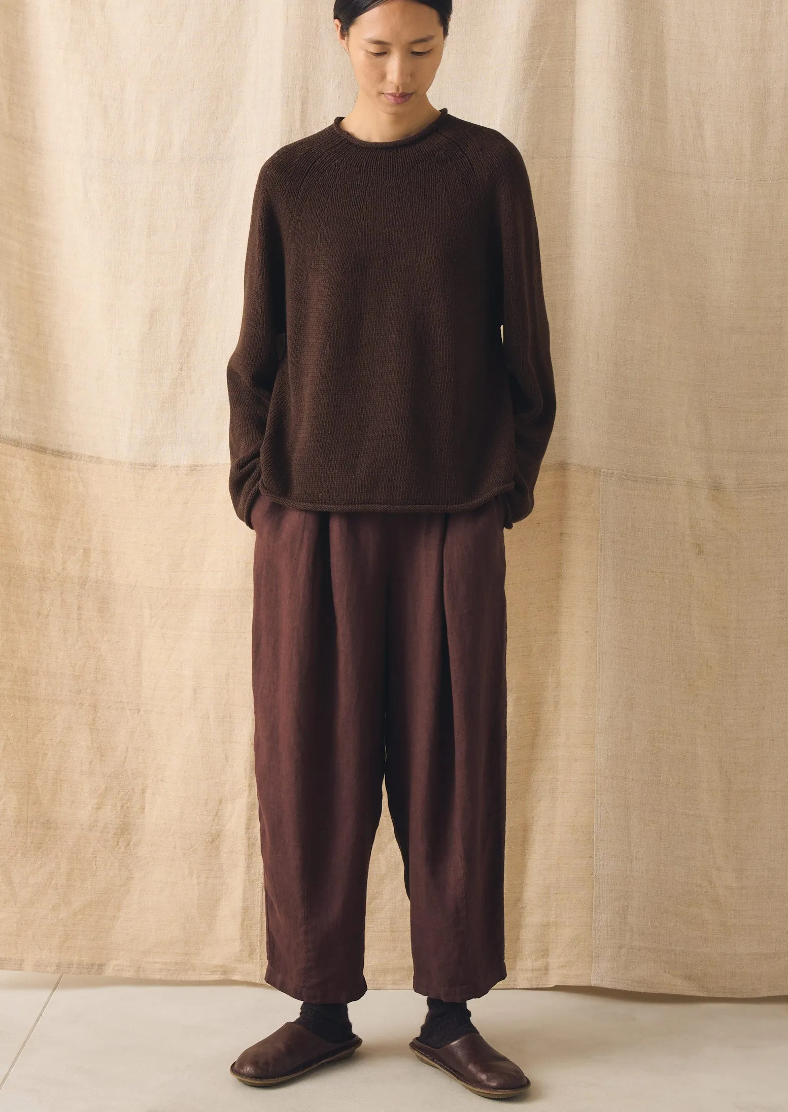 Minako Garment Dyed Linen Trousers | Fig sold by TOAST product image thumbnail 2
