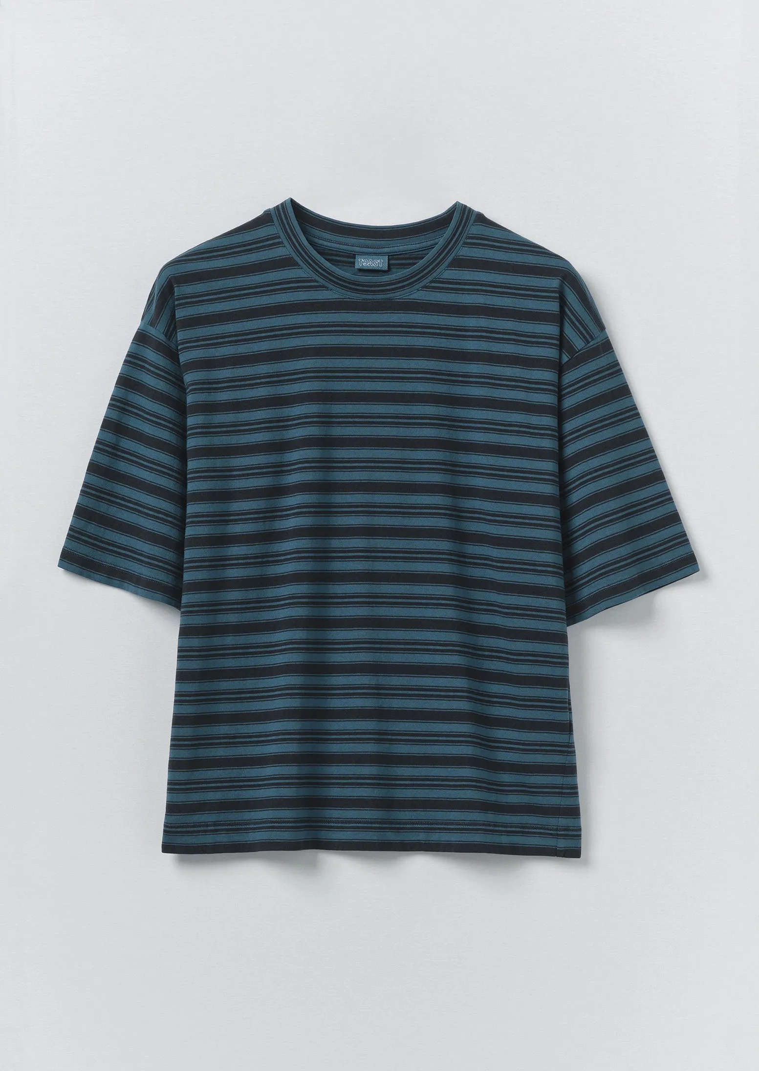 Stripe Cotton Short Sleeve Tee | Blue Graphite/Cobalt sold by TOAST