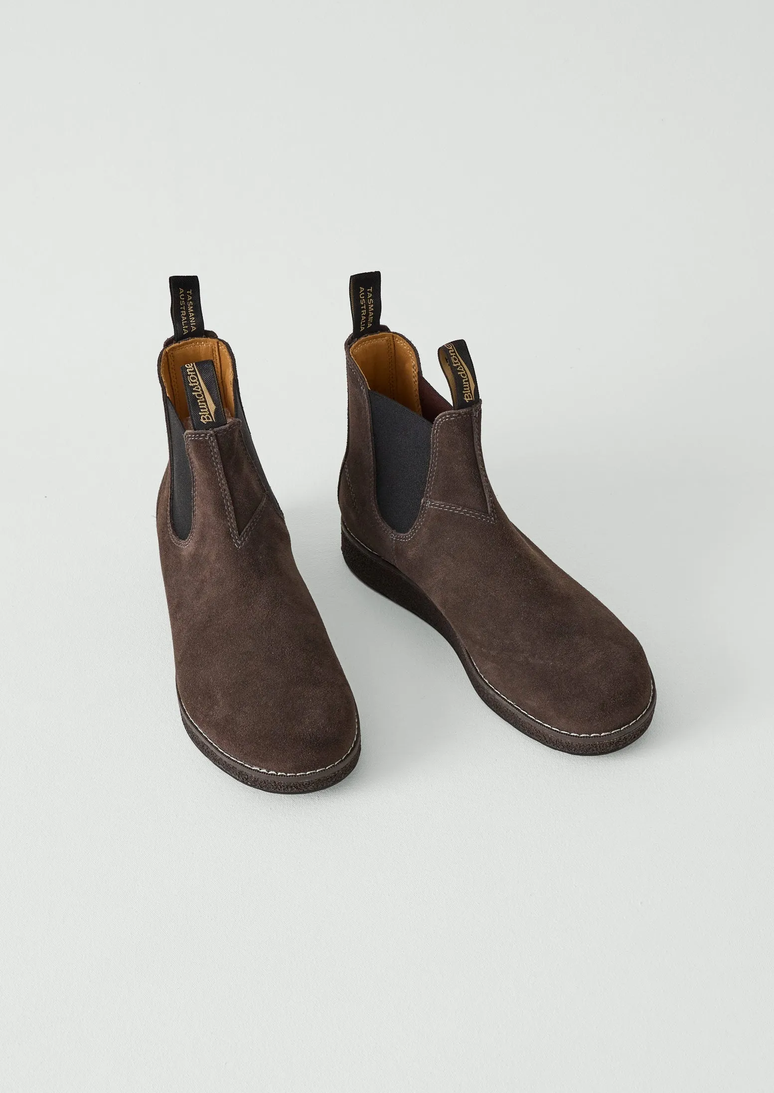 Blundstone Cork Suede Chelsea Boots | Grey sold by TOAST