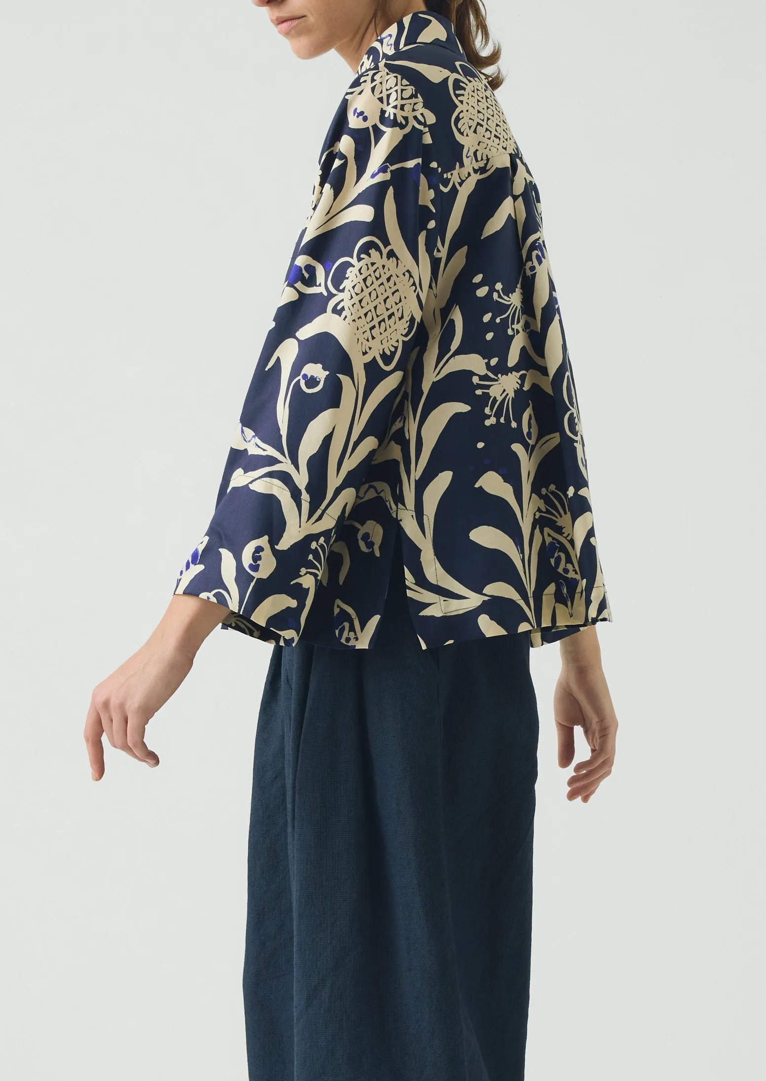 Crockery Print Boxy Shirt | Smalt sold by TOAST product image thumbnail 2