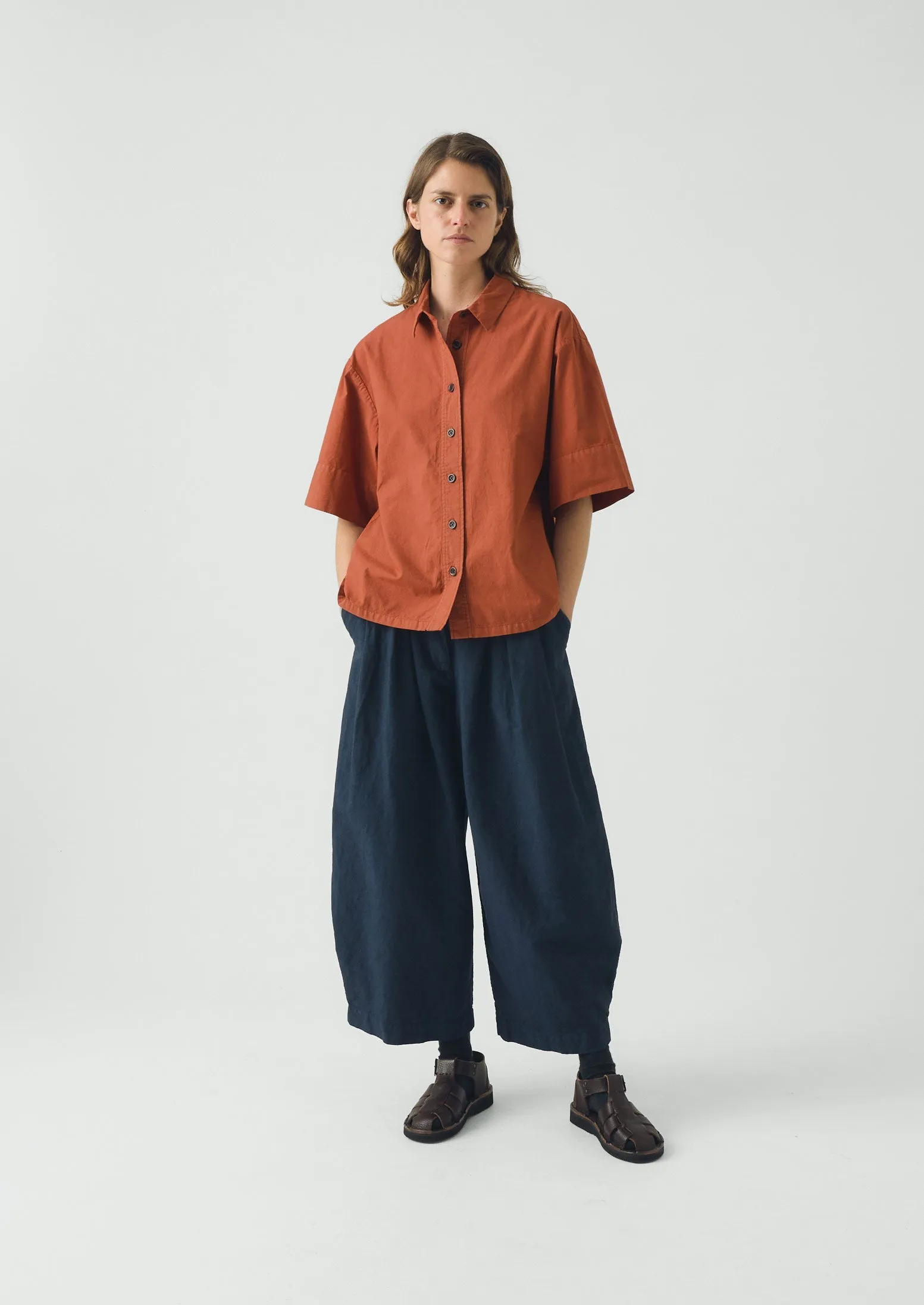 Cotton Linen Poplin Shirt | Terracotta Red sold by TOAST product image thumbnail 4
