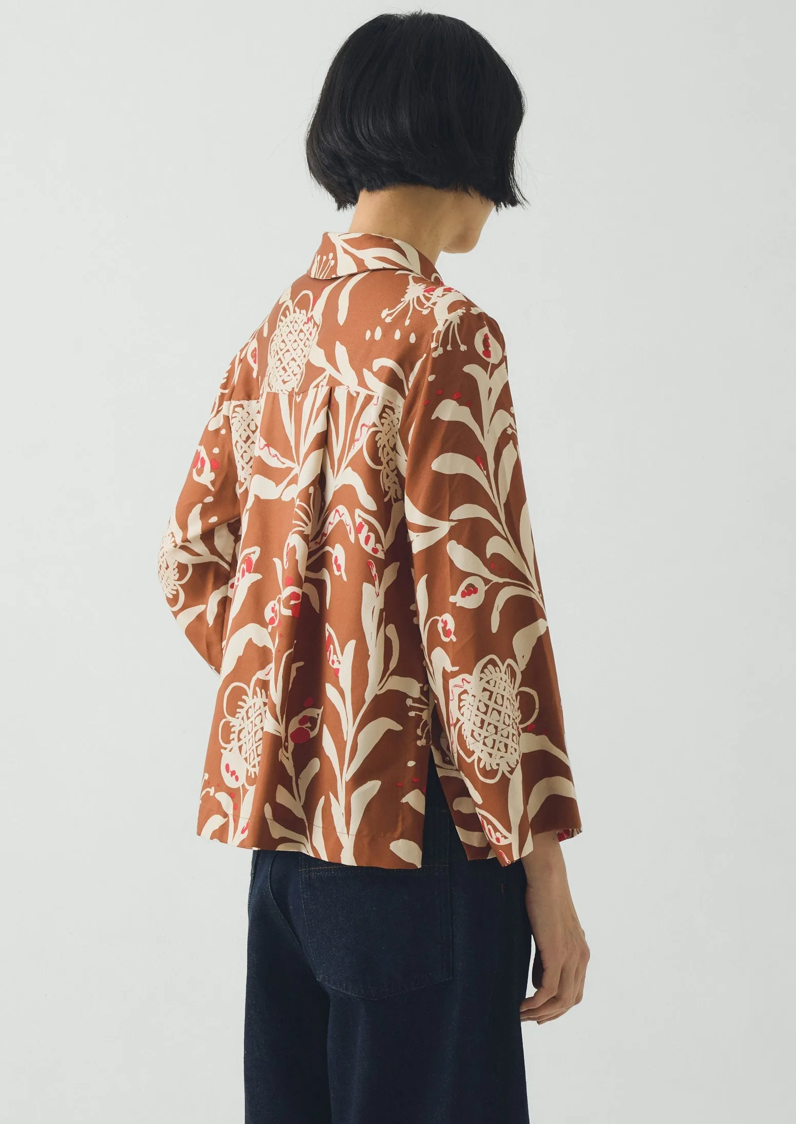 Crockery Print Boxy Shirt | Cinnamon sold by TOAST product image thumbnail 3
