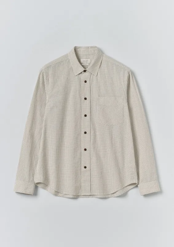 Dobby Check Cotton Shirt | Ecru/Provence Blue sold by TOAST