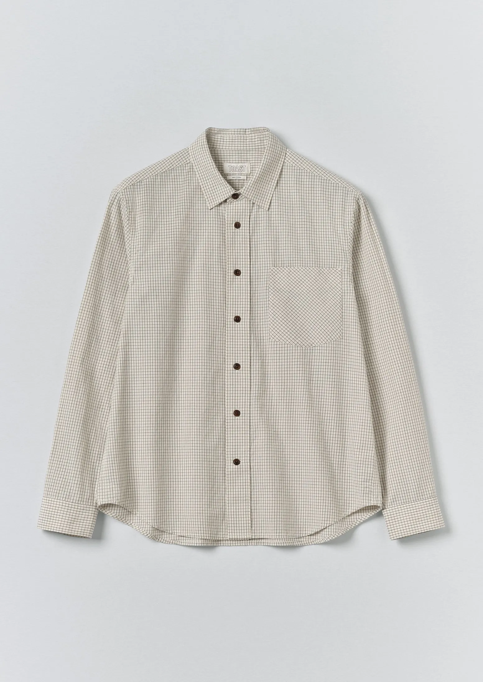 Counter Check Cotton Shirt | Ecru/Provence Blue sold by TOAST